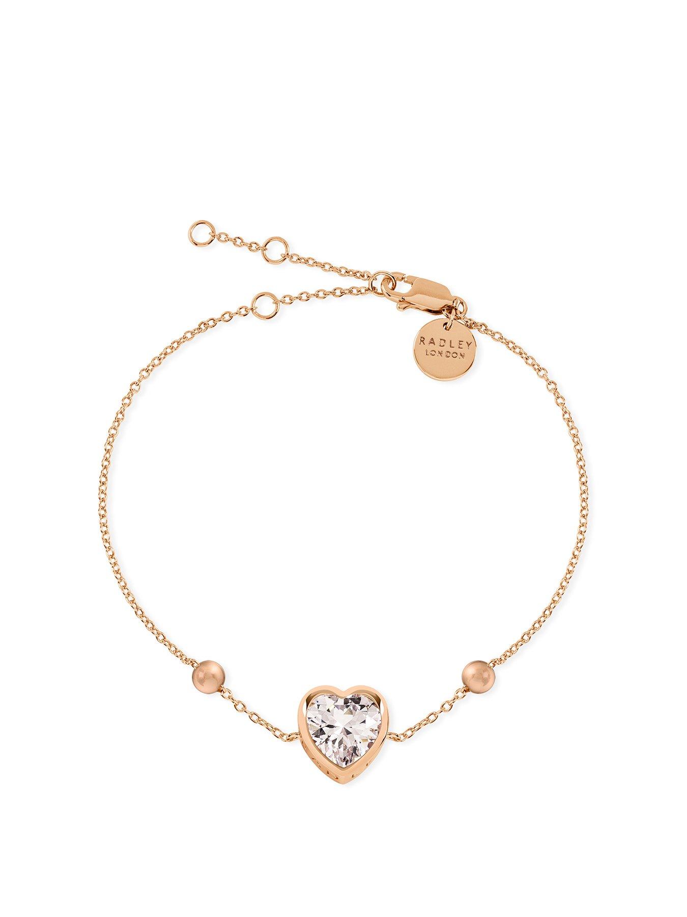 radley-radley-baylis-road-ladies-18ct-rose-gold-plated-sterling-silver-clear-stone-heart-bracelet