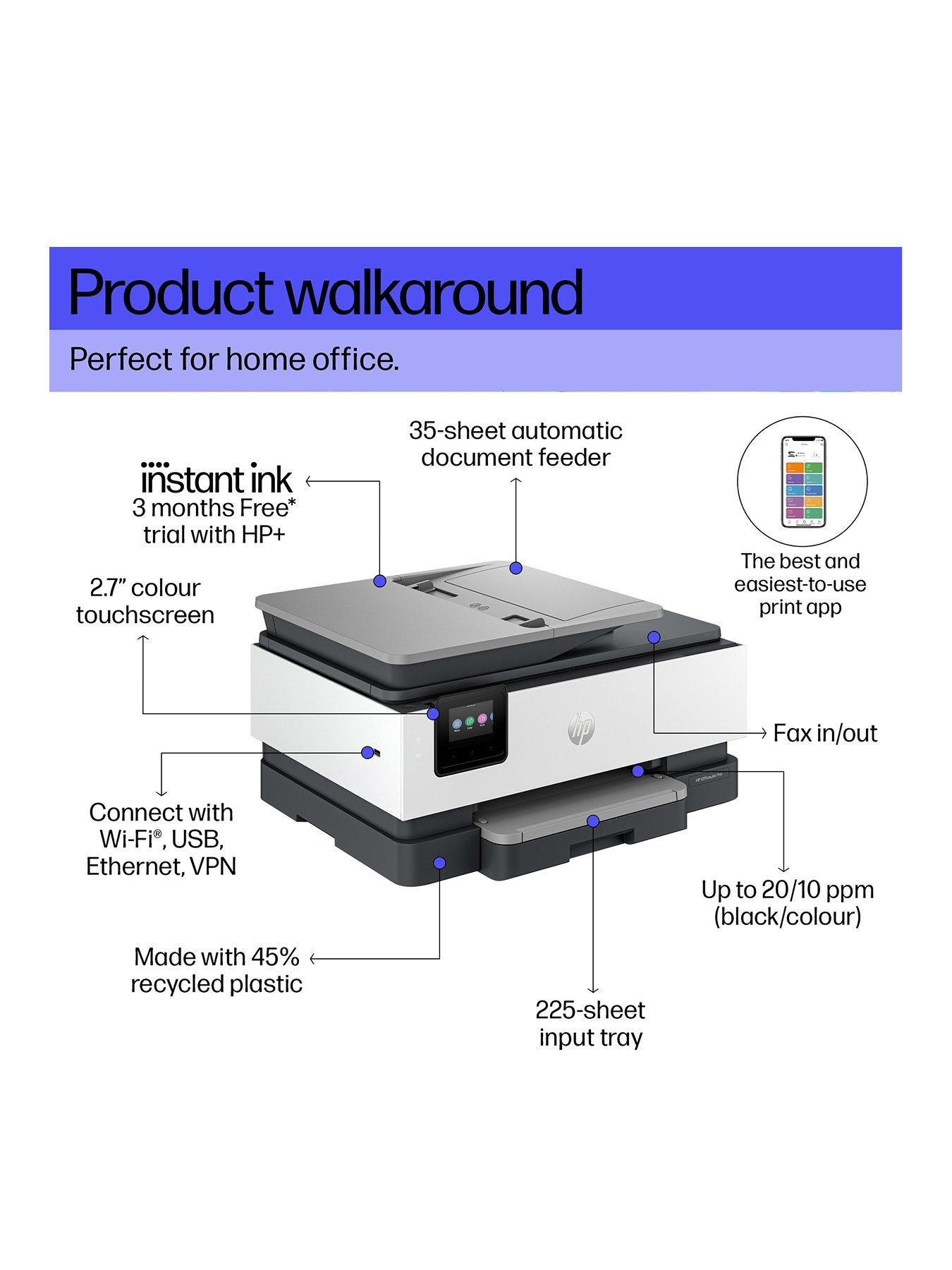 Image 3 of 8 of HP OfficeJet Pro 8132e All-in-One Wireless Colour Printer with 3 months of Instant Ink Included with HP+
