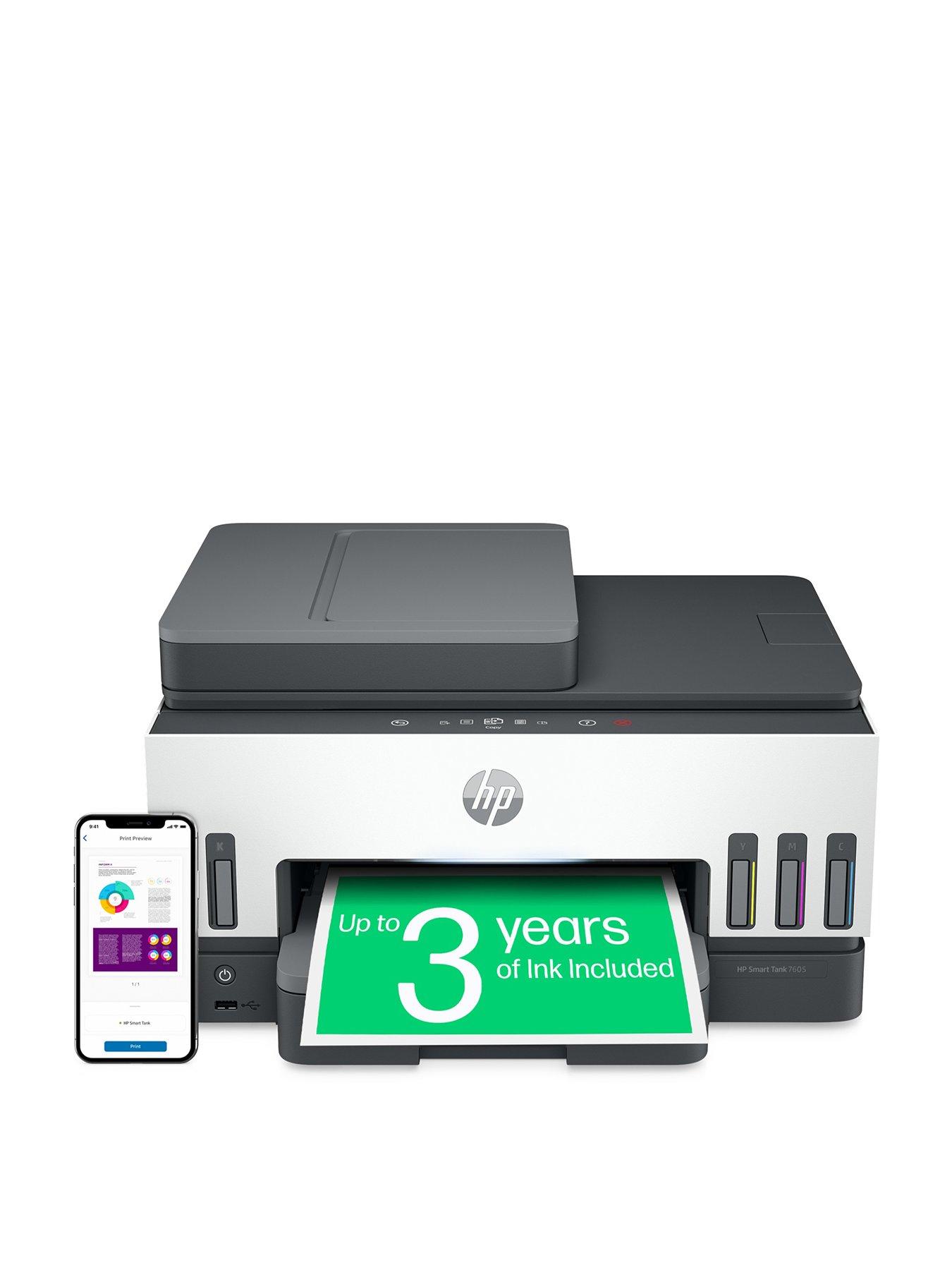Image 1 of 8 of HP Smart Tank 7605 Wireless All-in-One Colour Printer with up to 3 years of HP Ink Bottles included