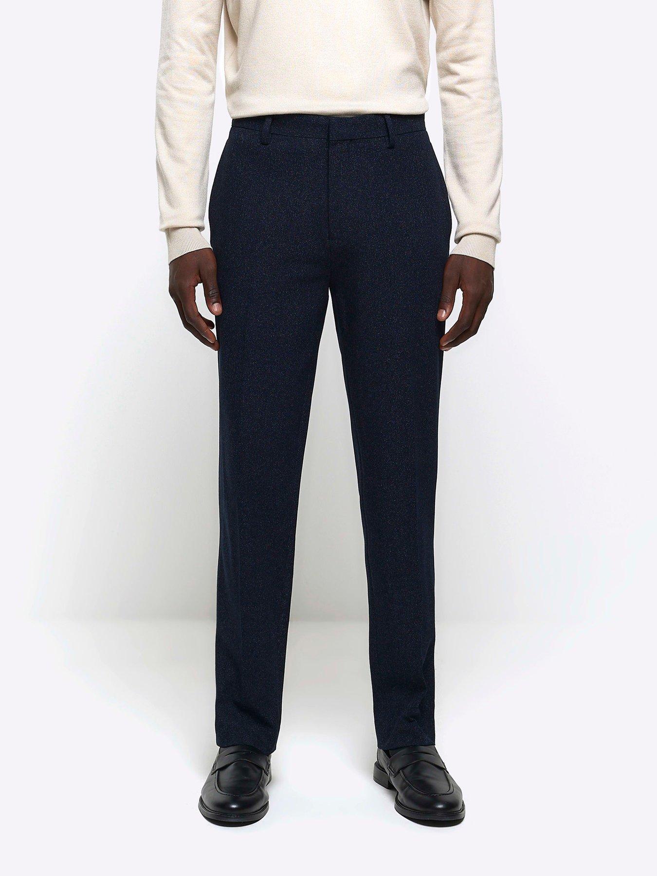 river-island-speckled-slim-suit-trousers-navy