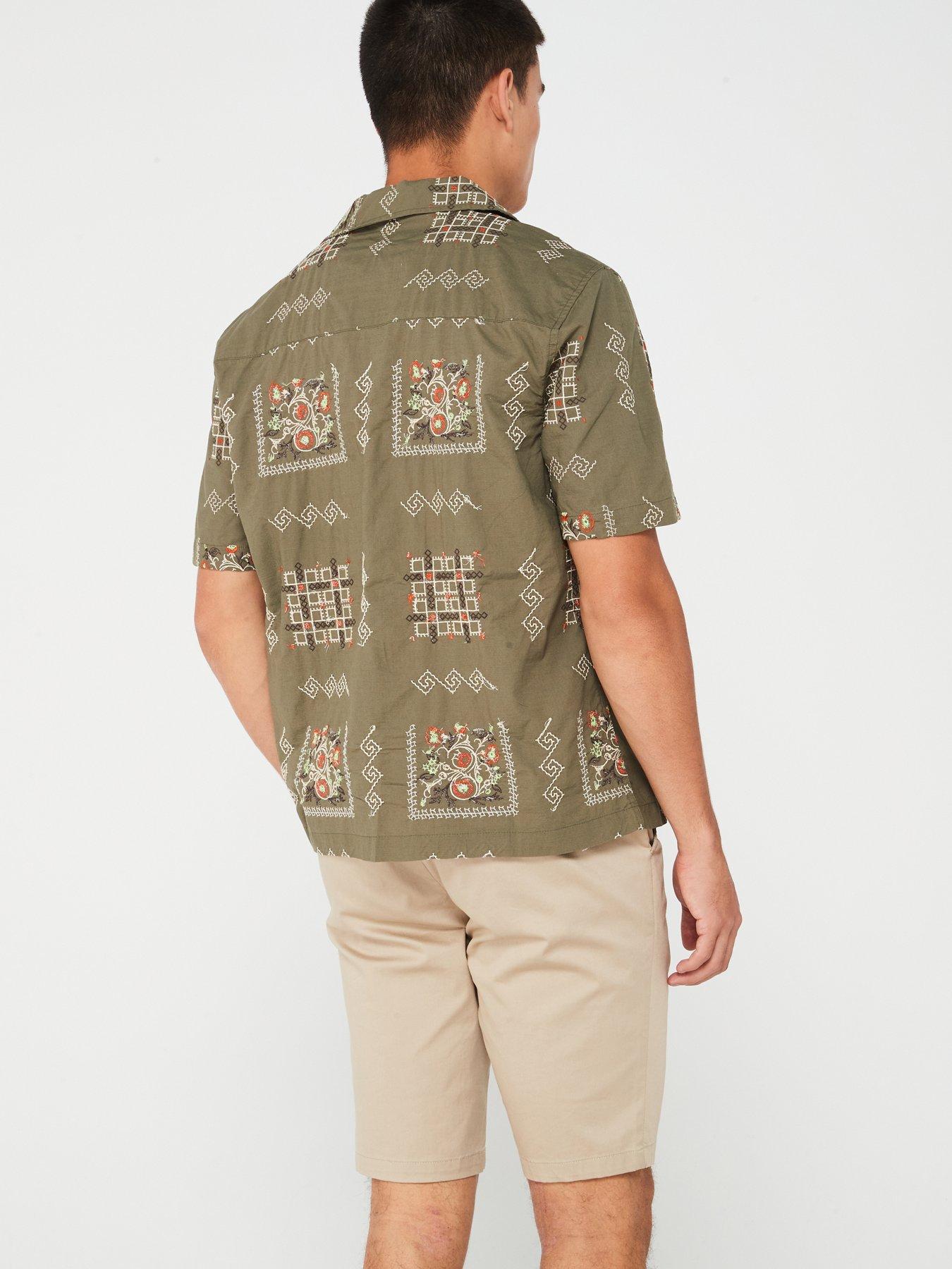 river-island-short-sleeve-mosaic-embroidered-shirt-light-greenstillFront