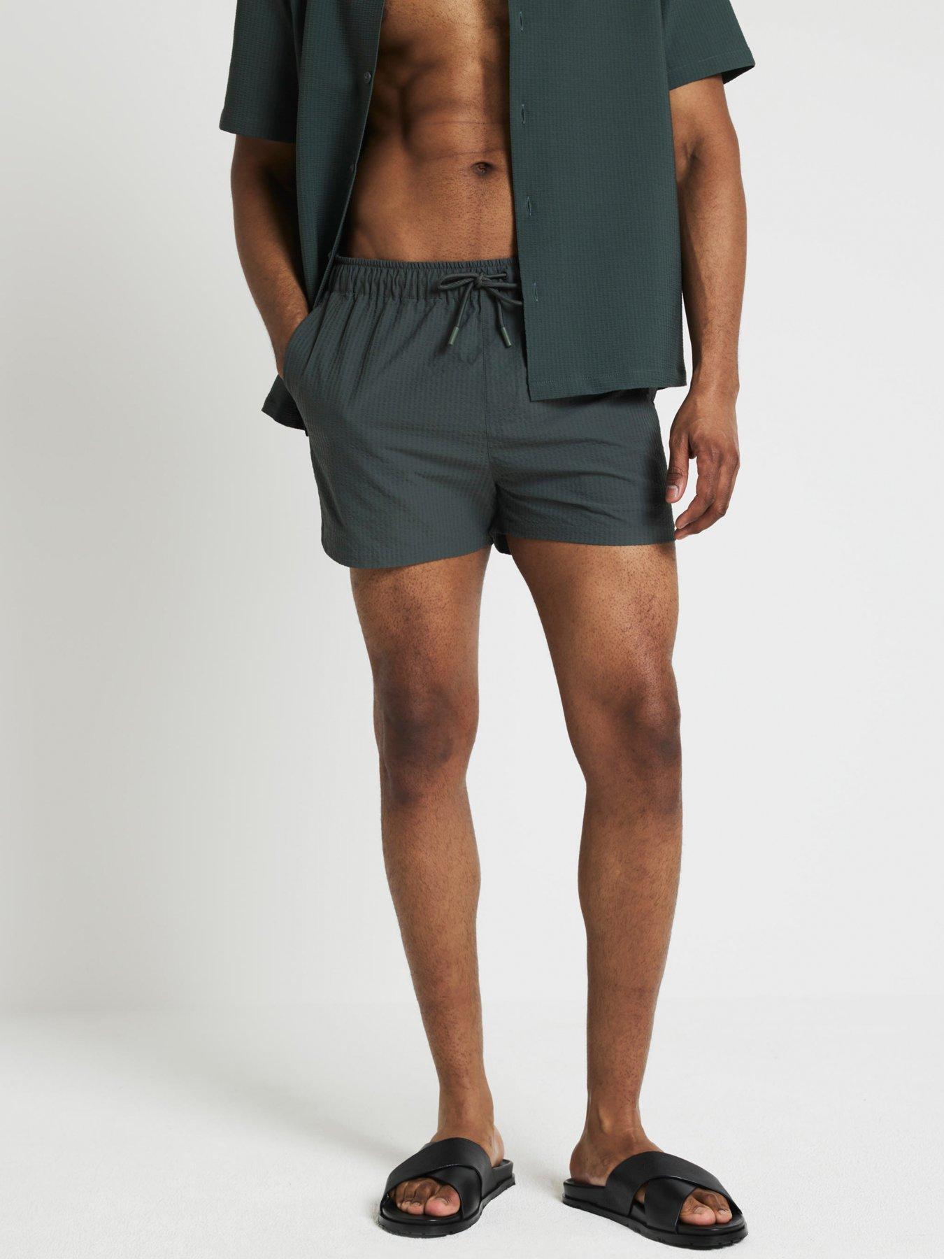 river-island-seersucker-swim-short-dark-green