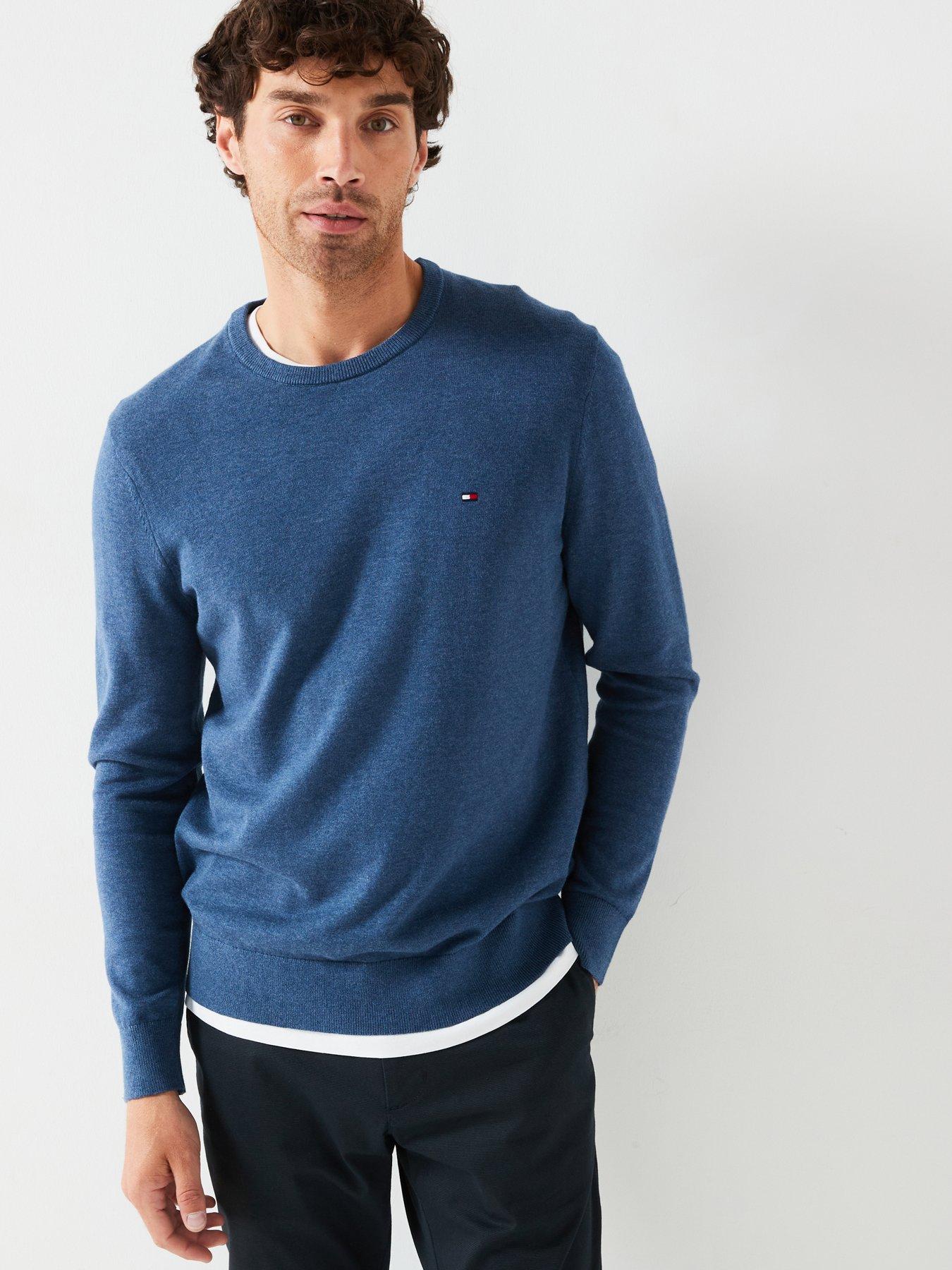 tommy-hilfiger-tommy-hilfiger-essential-cotton-crew-neck-knitted-jumper-blue