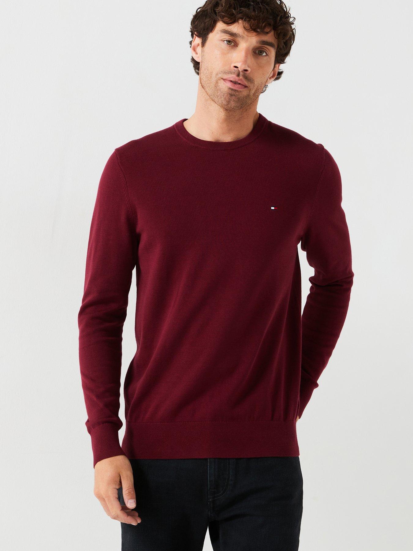 tommy-hilfiger-essential-cotton-crew-neck-knitted-jumper-dark-red