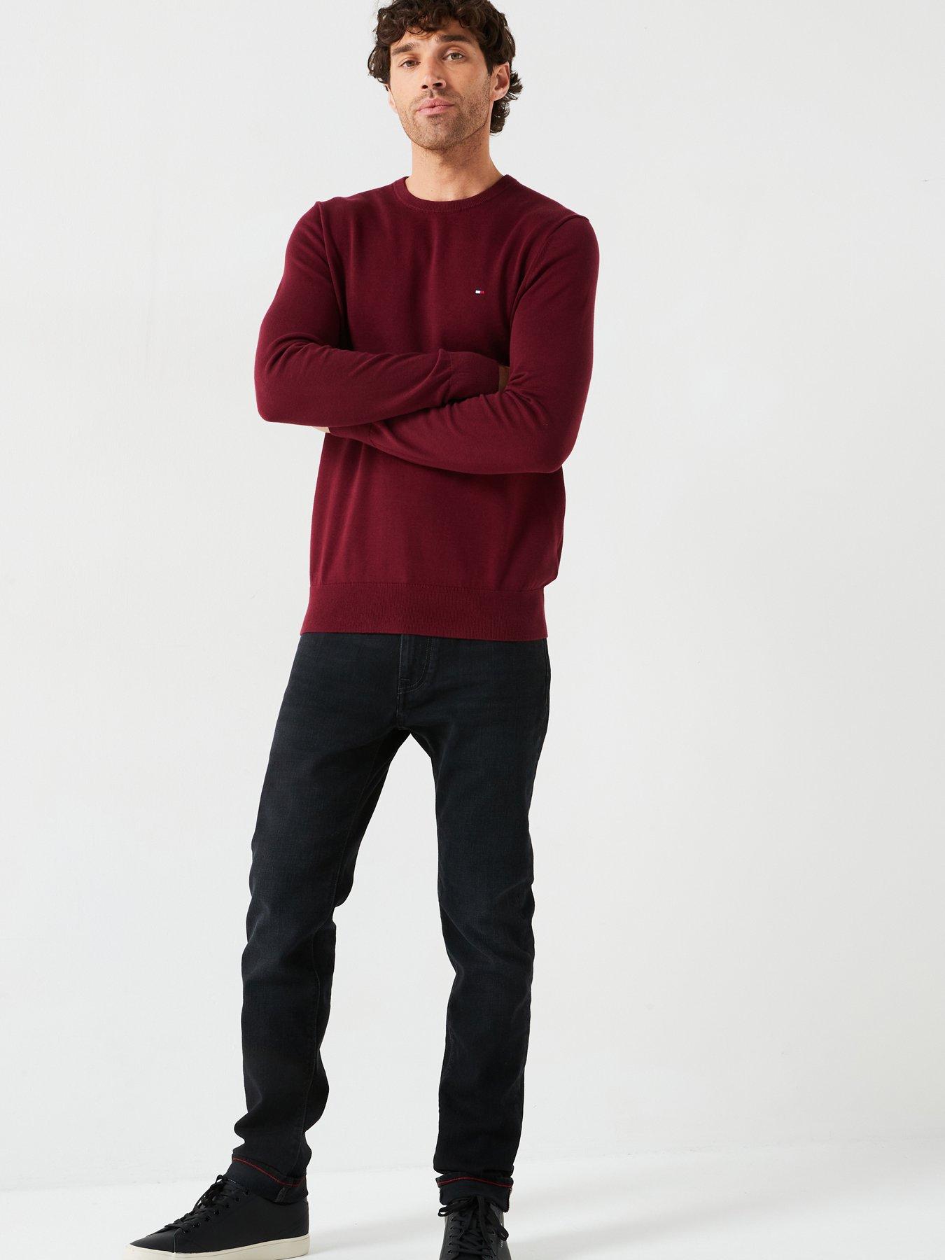 tommy-hilfiger-tommy-hilfiger-essential-cotton-crew-neck-knitted-jumper-dark-redback