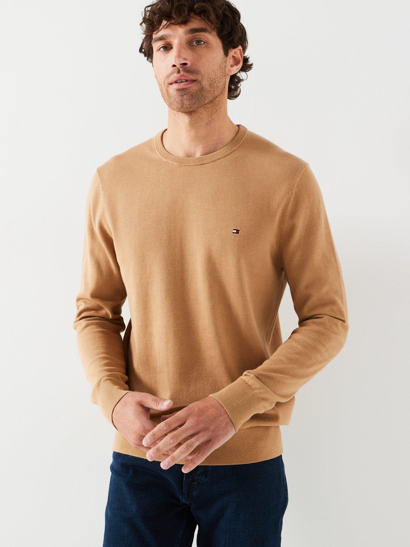 tommy-hilfiger-tommy-hilfiger-essential-cotton-crew-neck-knitted-jumper-light-brown