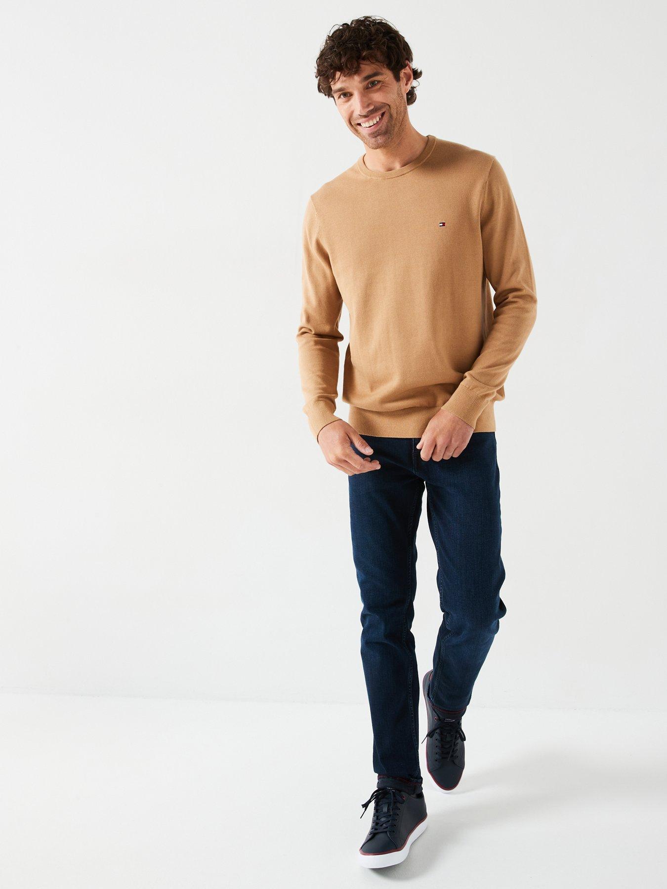 tommy-hilfiger-tommy-hilfiger-essential-cotton-crew-neck-knitted-jumper-light-brownback