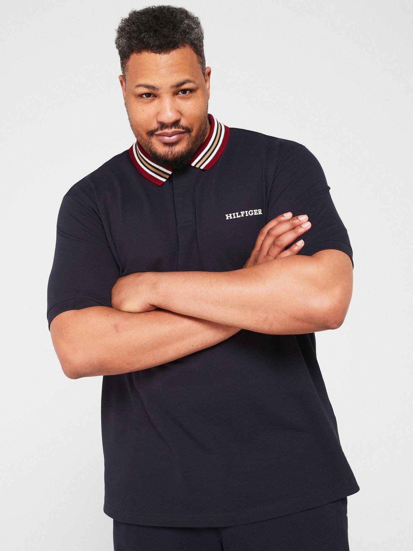 tommy-hilfiger-tommy-hilfiger-big-amp-tall-regular-fit-contrast-collar-polo-shirt-navy