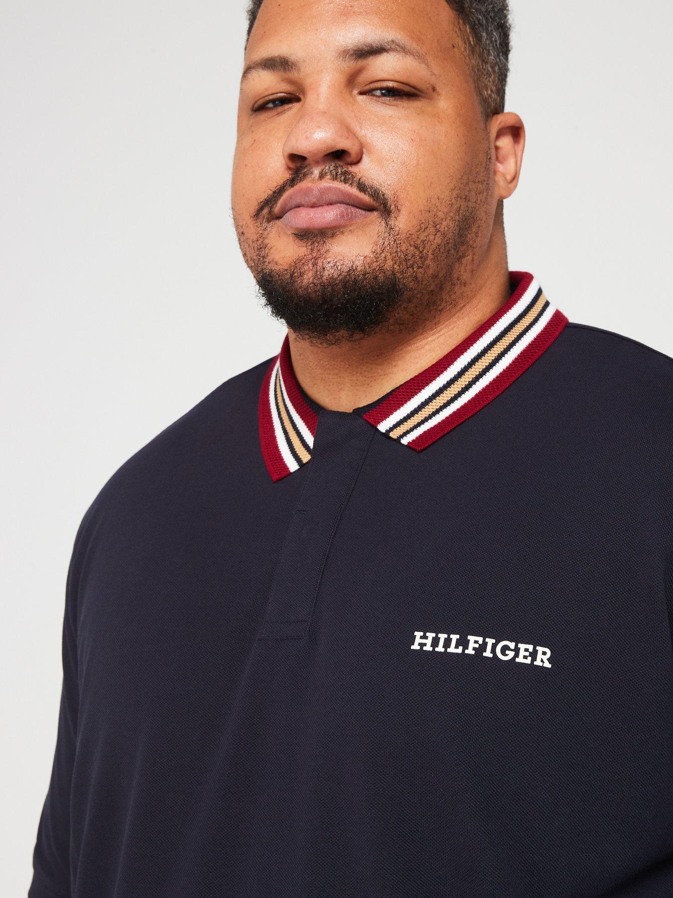 tommy-hilfiger-tommy-hilfiger-big-amp-tall-regular-fit-contrast-collar-polo-shirt-navyoutfit