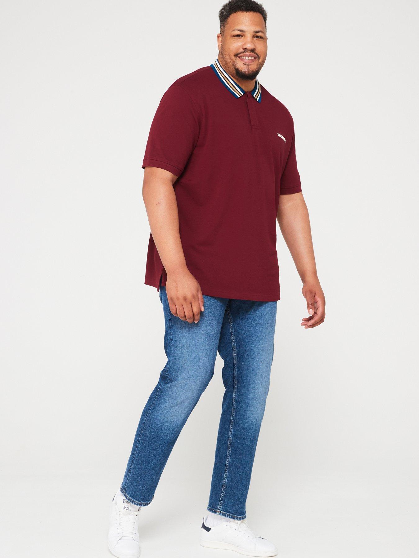 tommy-hilfiger-tommy-hilfiger-big-amp-tall-regular-fit-contrast-collar-polo-shirt-dark-red