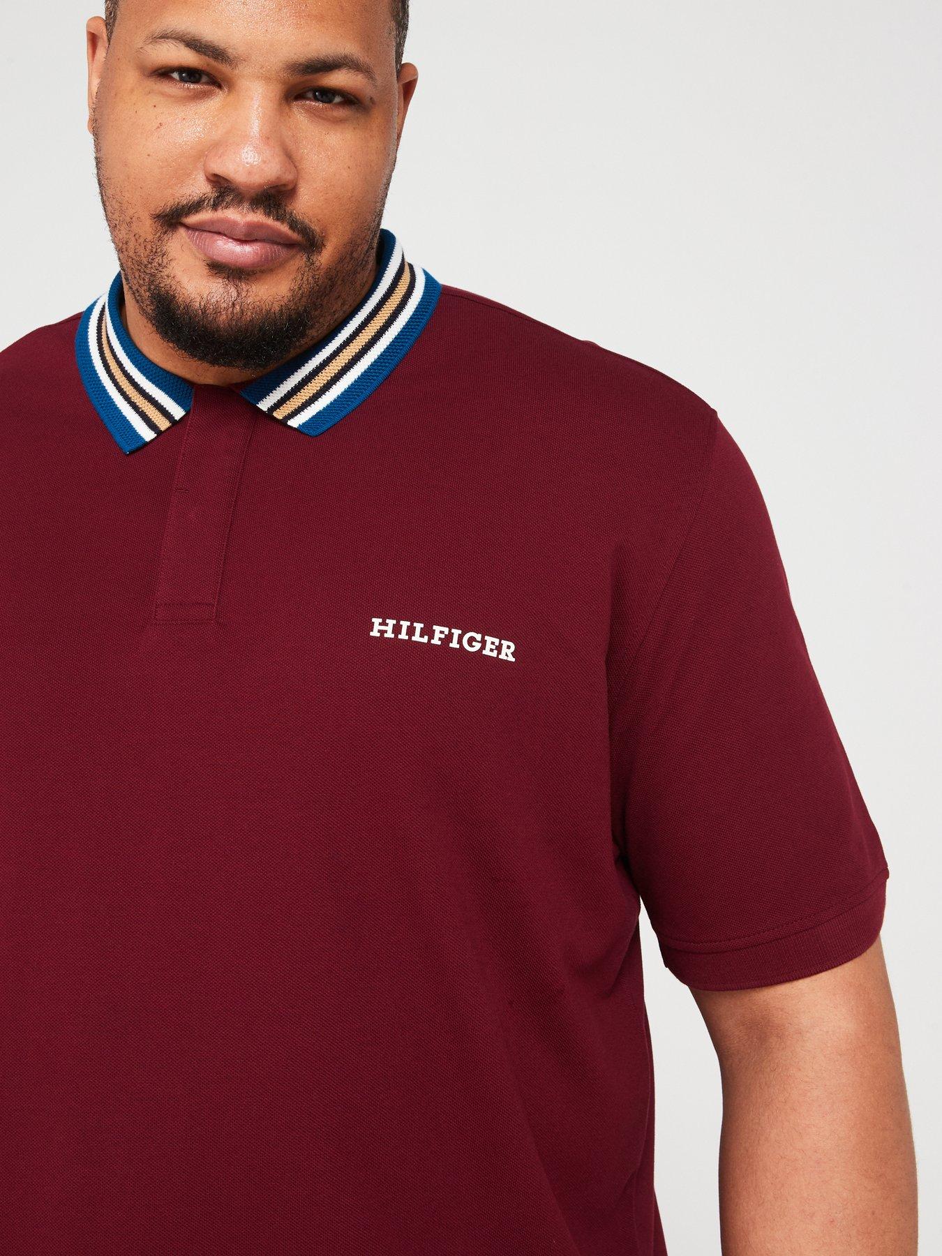 tommy-hilfiger-tommy-hilfiger-big-amp-tall-regular-fit-contrast-collar-polo-shirt-dark-reddetail