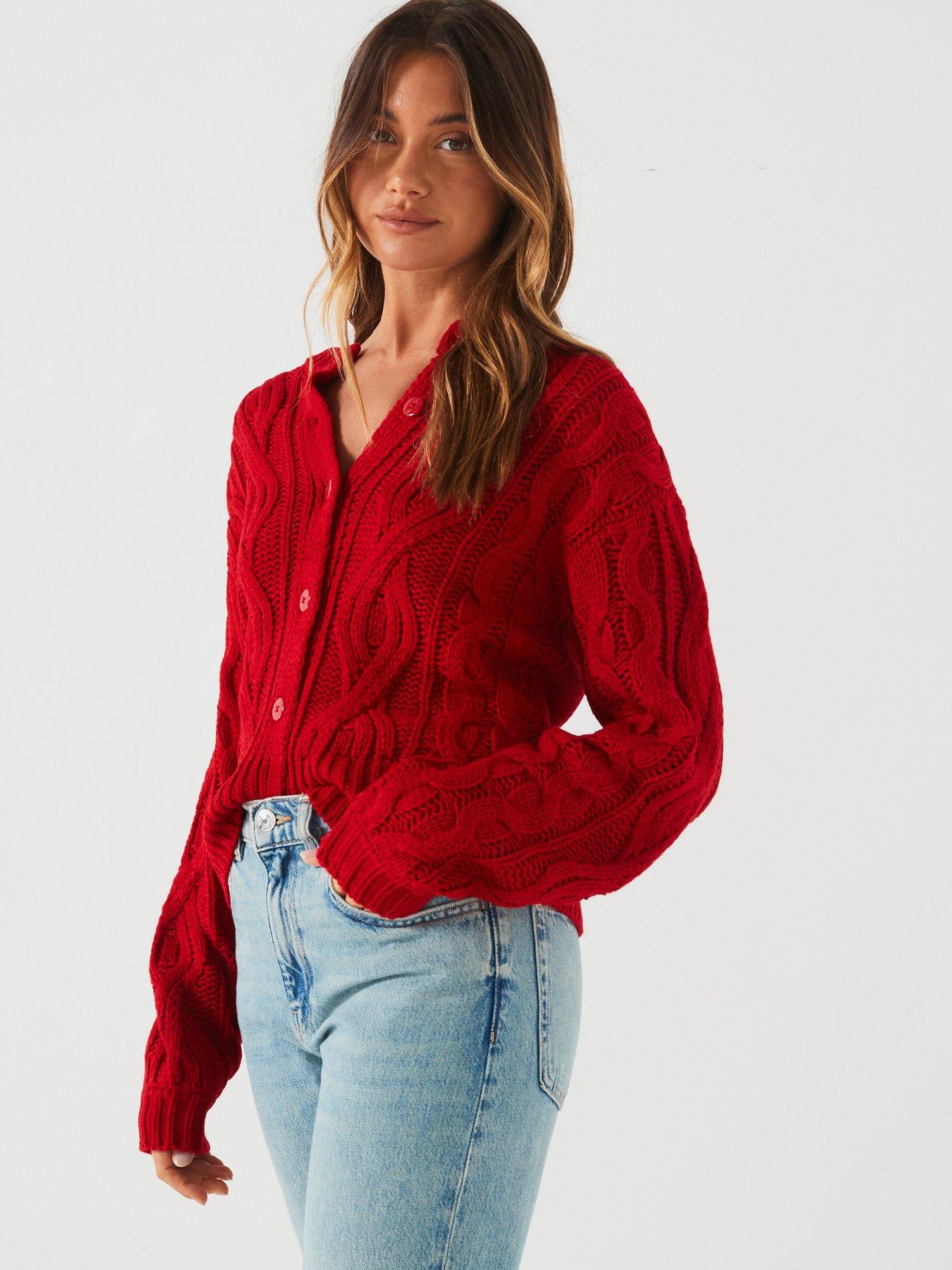 v-by-very-cable-knit-cropped-cardigan-reddetail