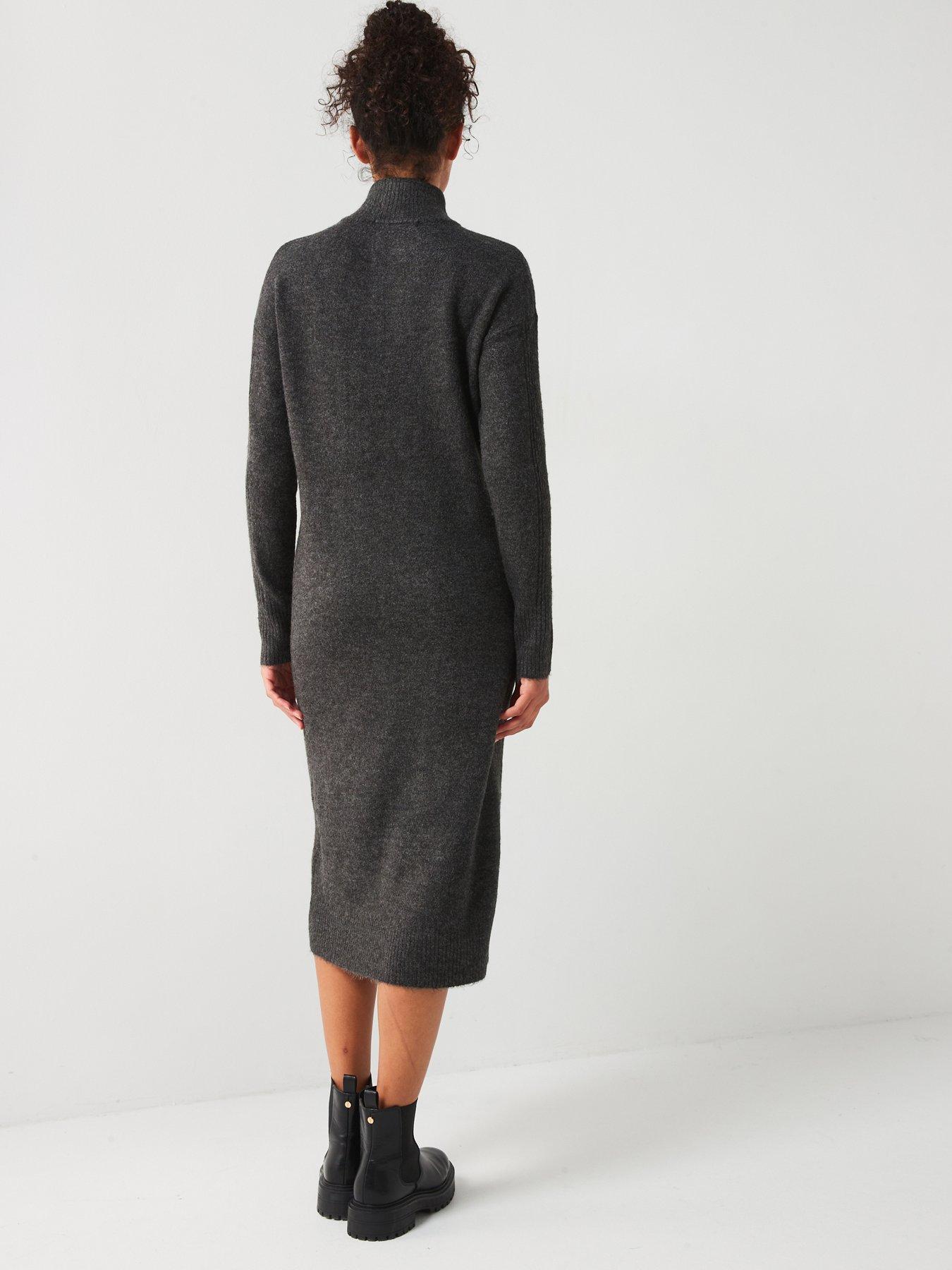 everyday-knitted-quarter-zip-midi-dress-charcoalstillFront