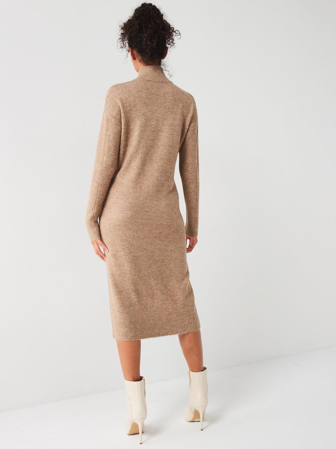 everyday-knitted-quarter-zip-midi-dress-neutralstillFront