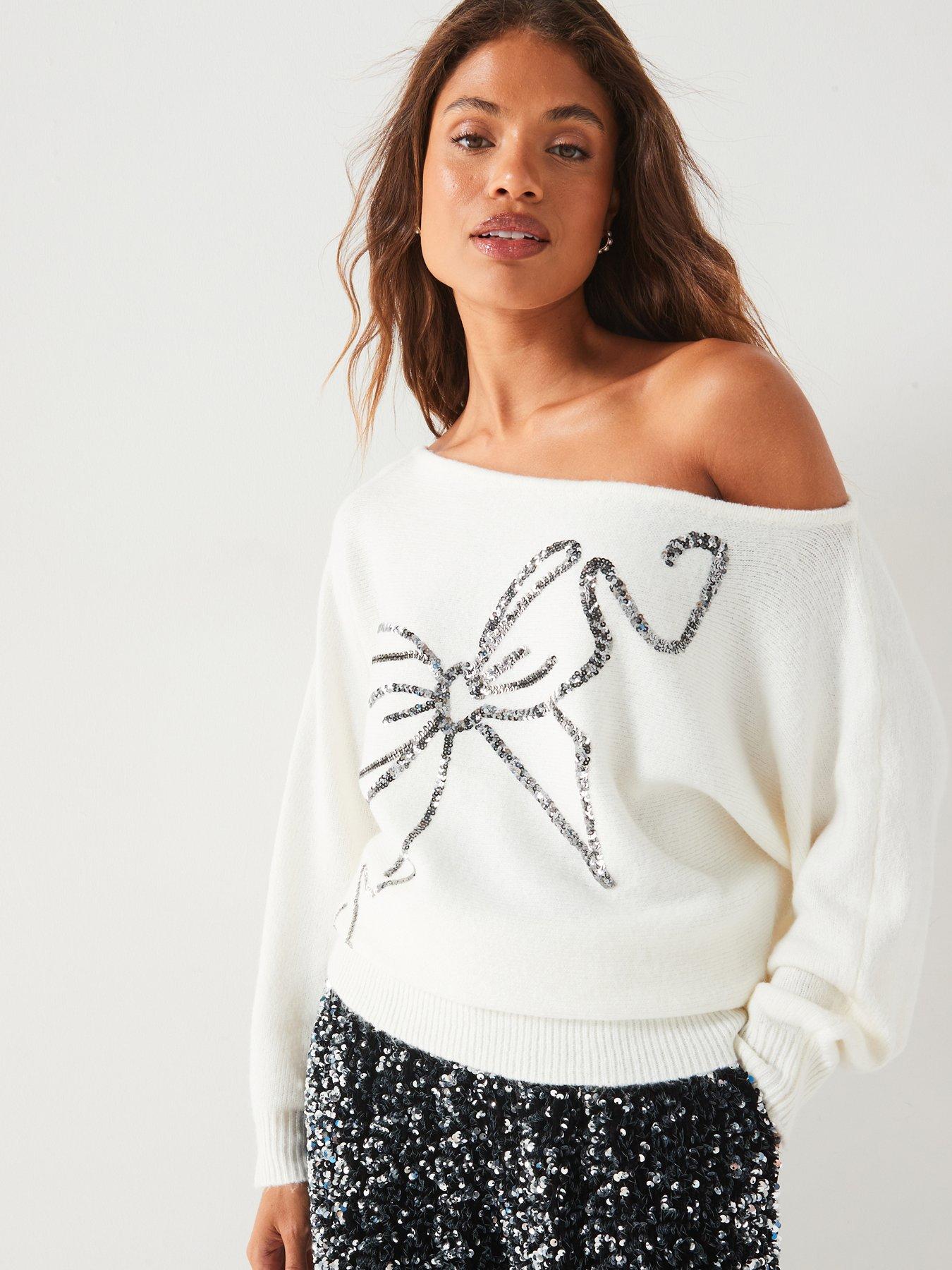 v-by-very-off-the-shoulder-sequin-bow-jumper-ivory