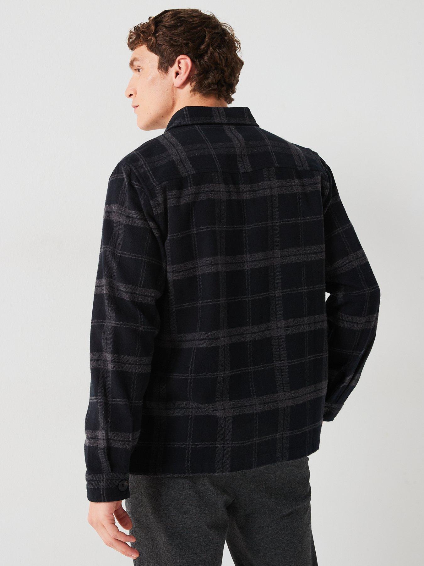 very-man-brushed-check-shirt-blackstillFront