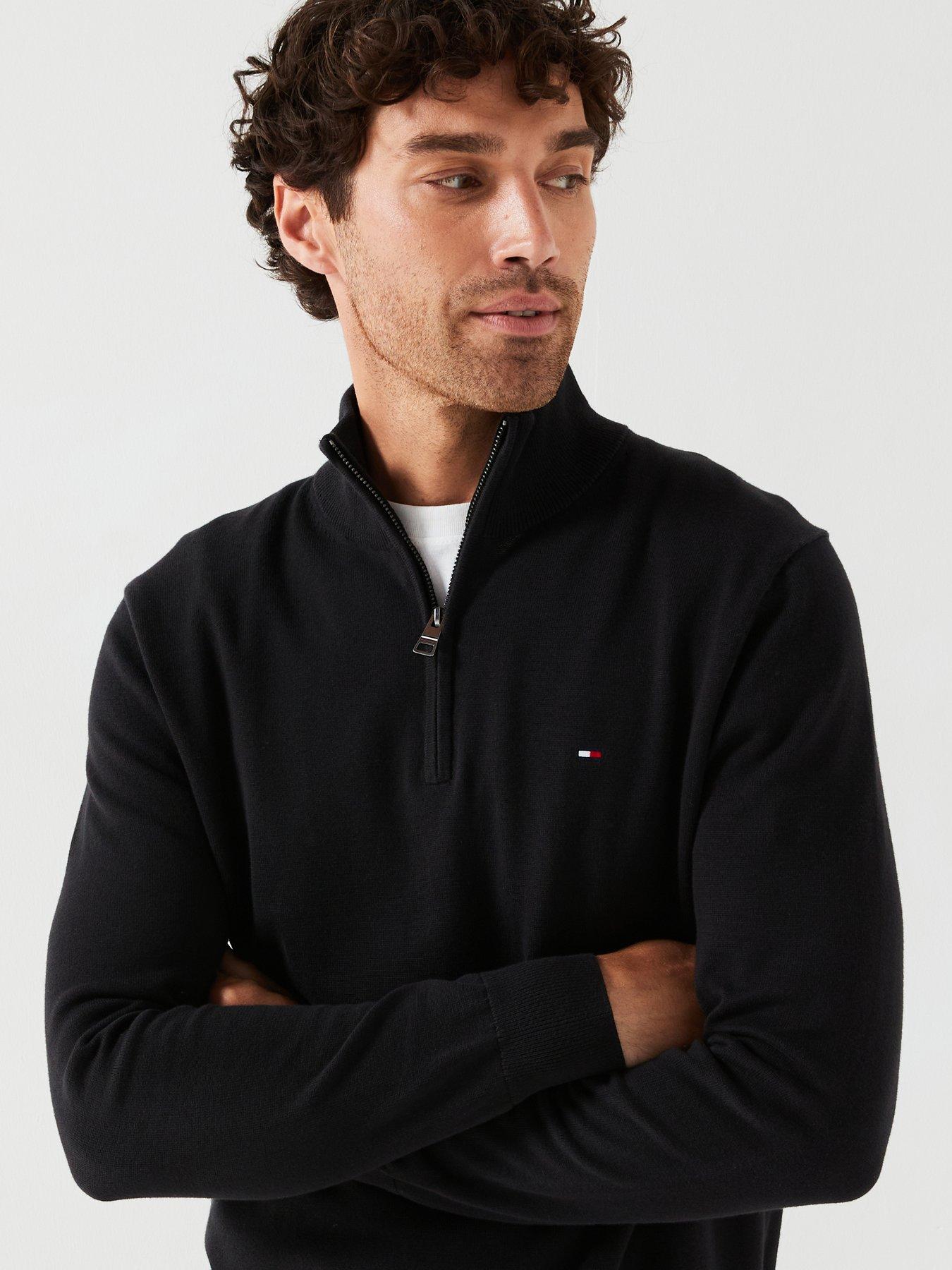 tommy-hilfiger-essential-cotton-14-zip-mock-knitted-jumper-blackoutfit