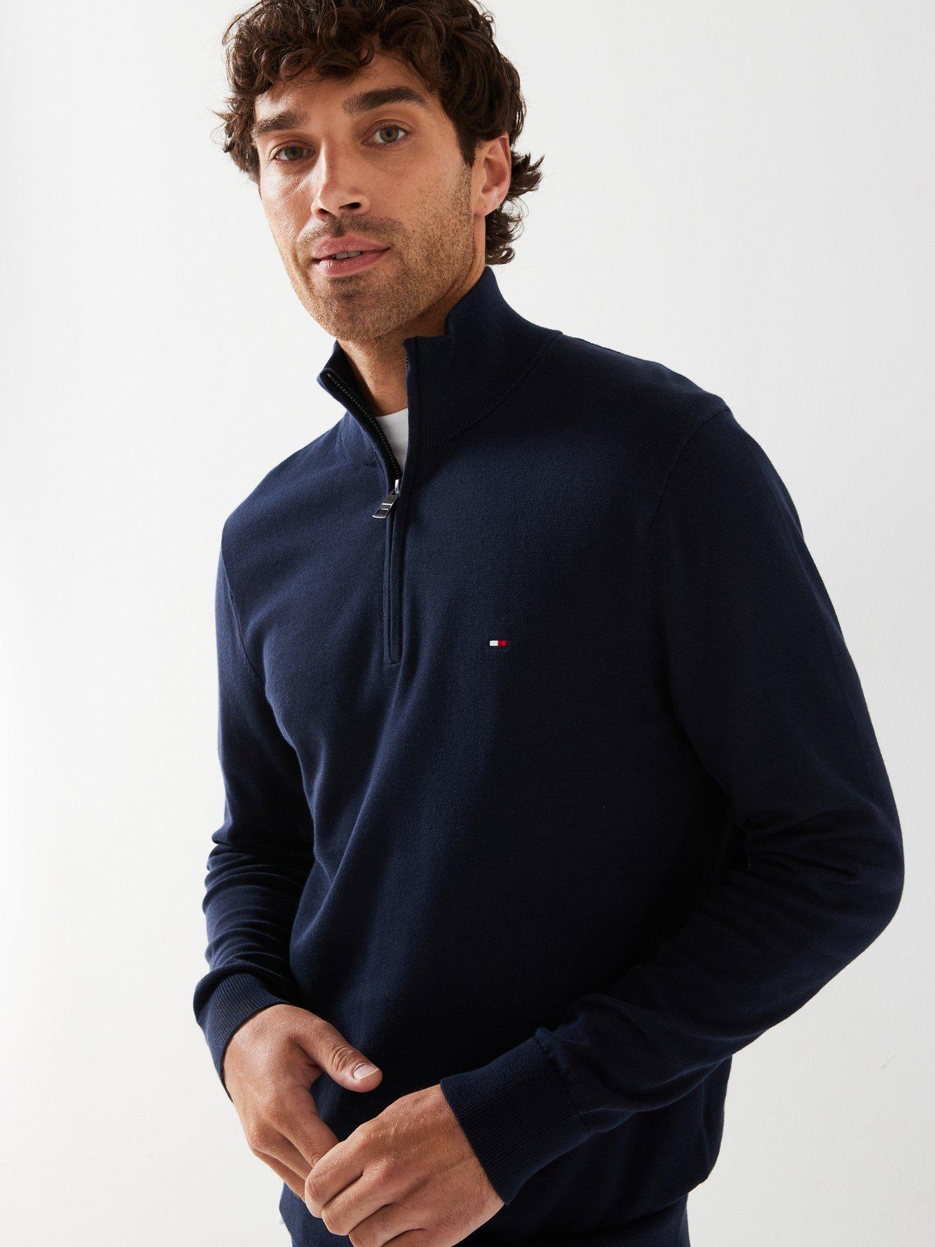 tommy-hilfiger-tommy-hilfiger-essential-cotton-14-zip-mock-knitted-jumper-navyoutfit