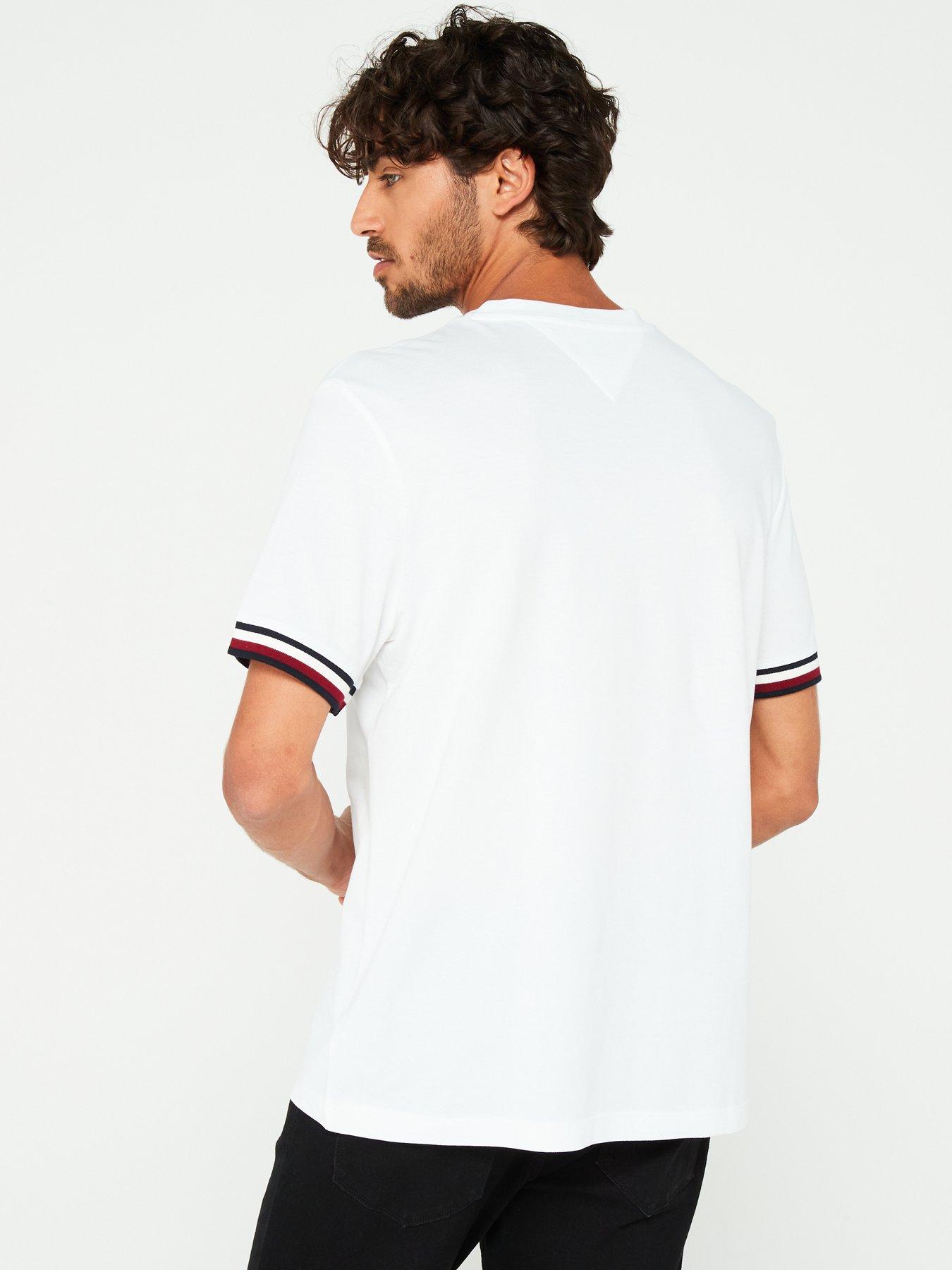 tommy-hilfiger-tommy-hilfiger-global-stripe-cuff-pique-t-shirt-whitestillFront