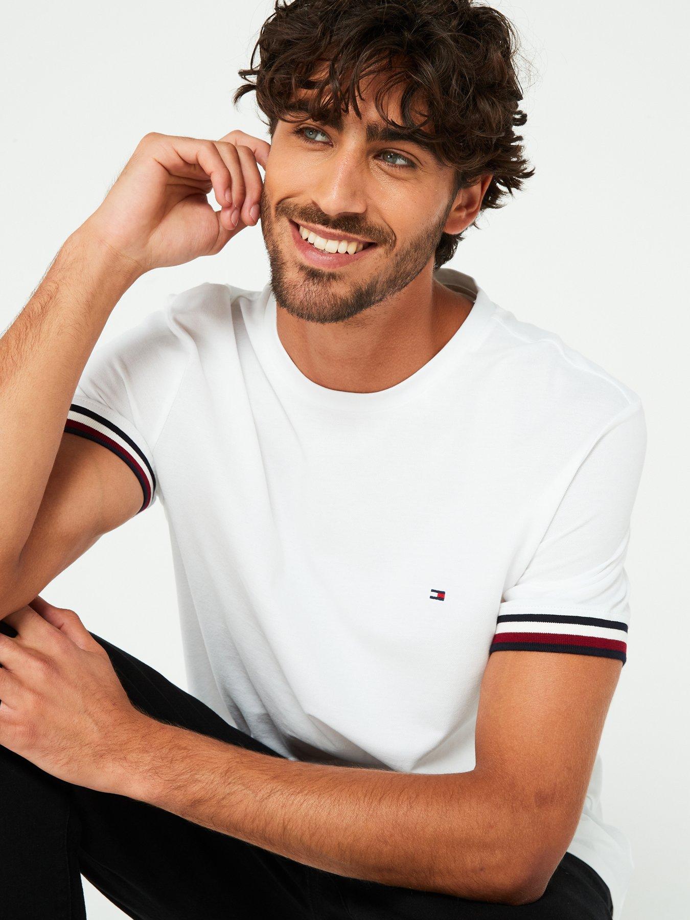 tommy-hilfiger-tommy-hilfiger-global-stripe-cuff-pique-t-shirt-whiteoutfit