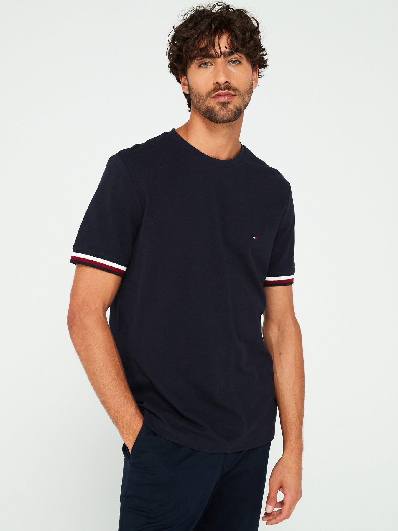 tommy-hilfiger-tommy-hilfiger-global-stripe-cuff-pique-t-shirt-navy