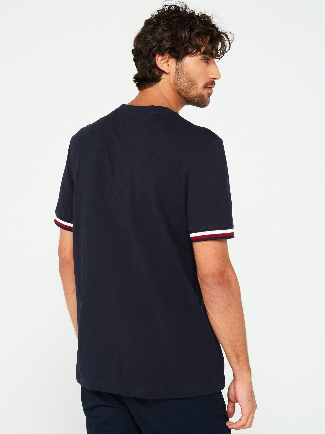 tommy-hilfiger-tommy-hilfiger-global-stripe-cuff-pique-t-shirt-navystillFront