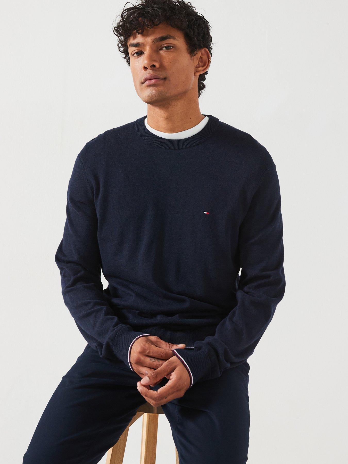 tommy-hilfiger-tommy-hilfiger-cottonsilk-tipping-crew-neck-knitted-jumper-navyoutfit