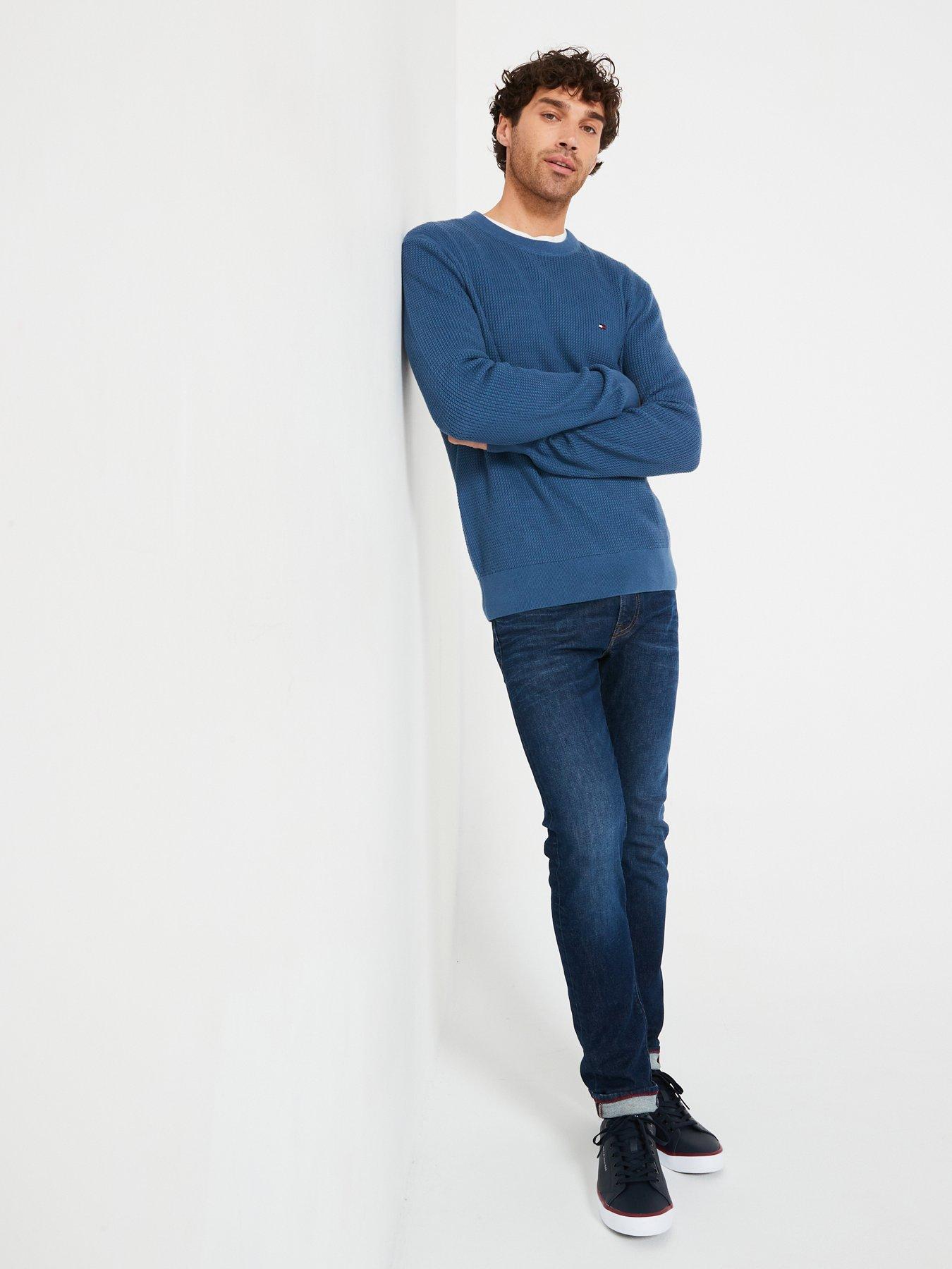 tommy-hilfiger-structure-textured-crew-neck-knitted-jumper-blueback