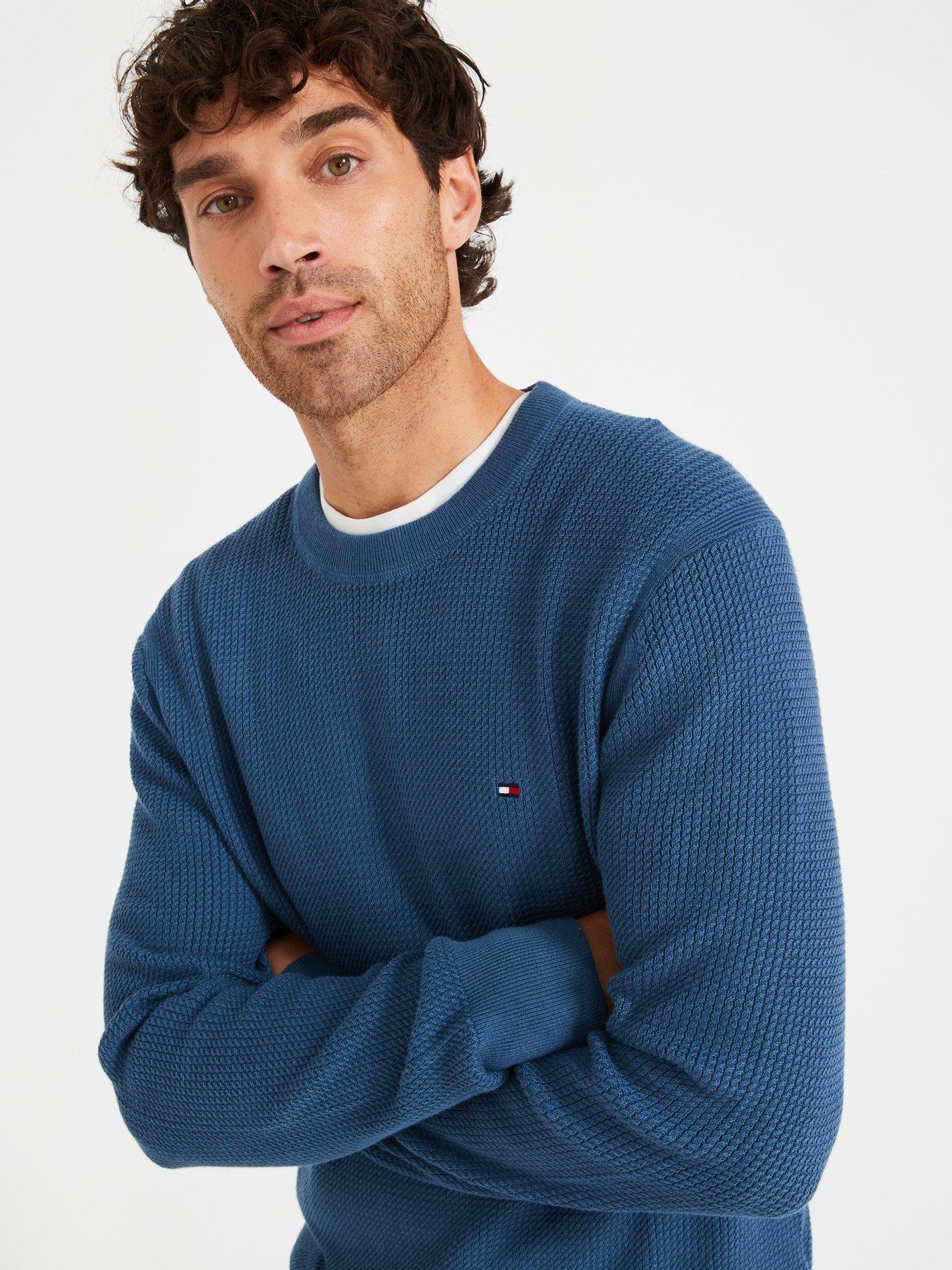 tommy-hilfiger-structure-textured-crew-neck-knitted-jumper-bluedetail