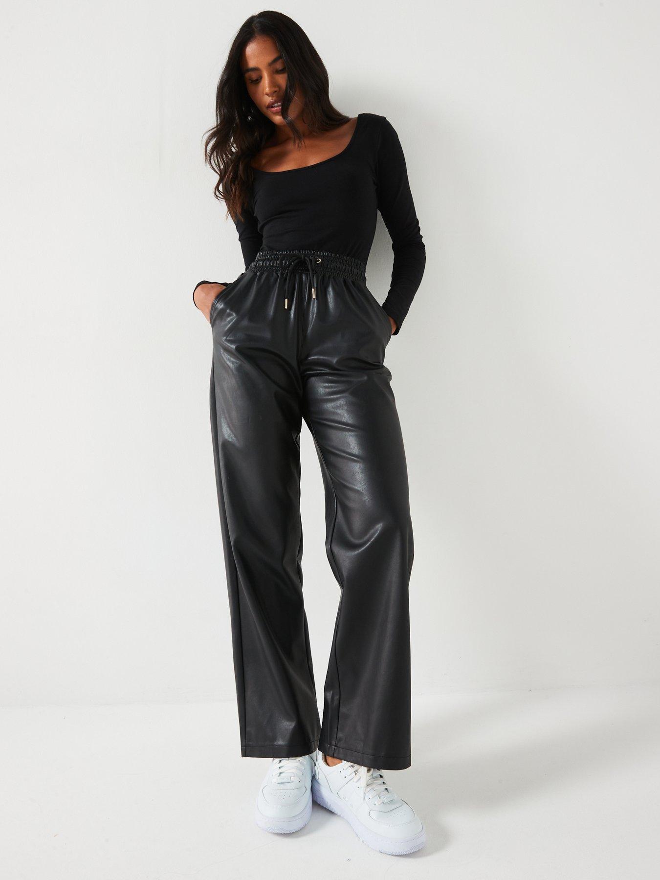 v-by-very-faux-leather-stretch-waistband-wide-leg-trousers-blackdetail