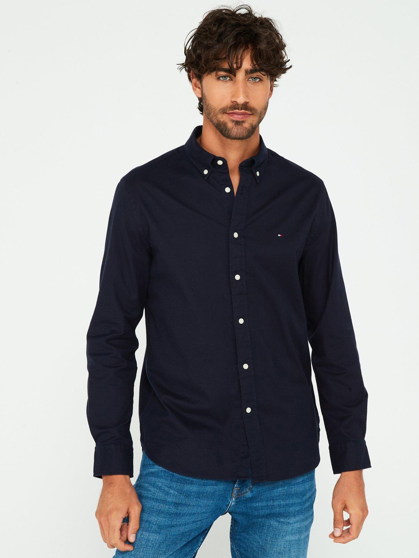 tommy-hilfiger-tommy-hilfiger-regular-fit-flex-brushed-cotton-shirt-navy