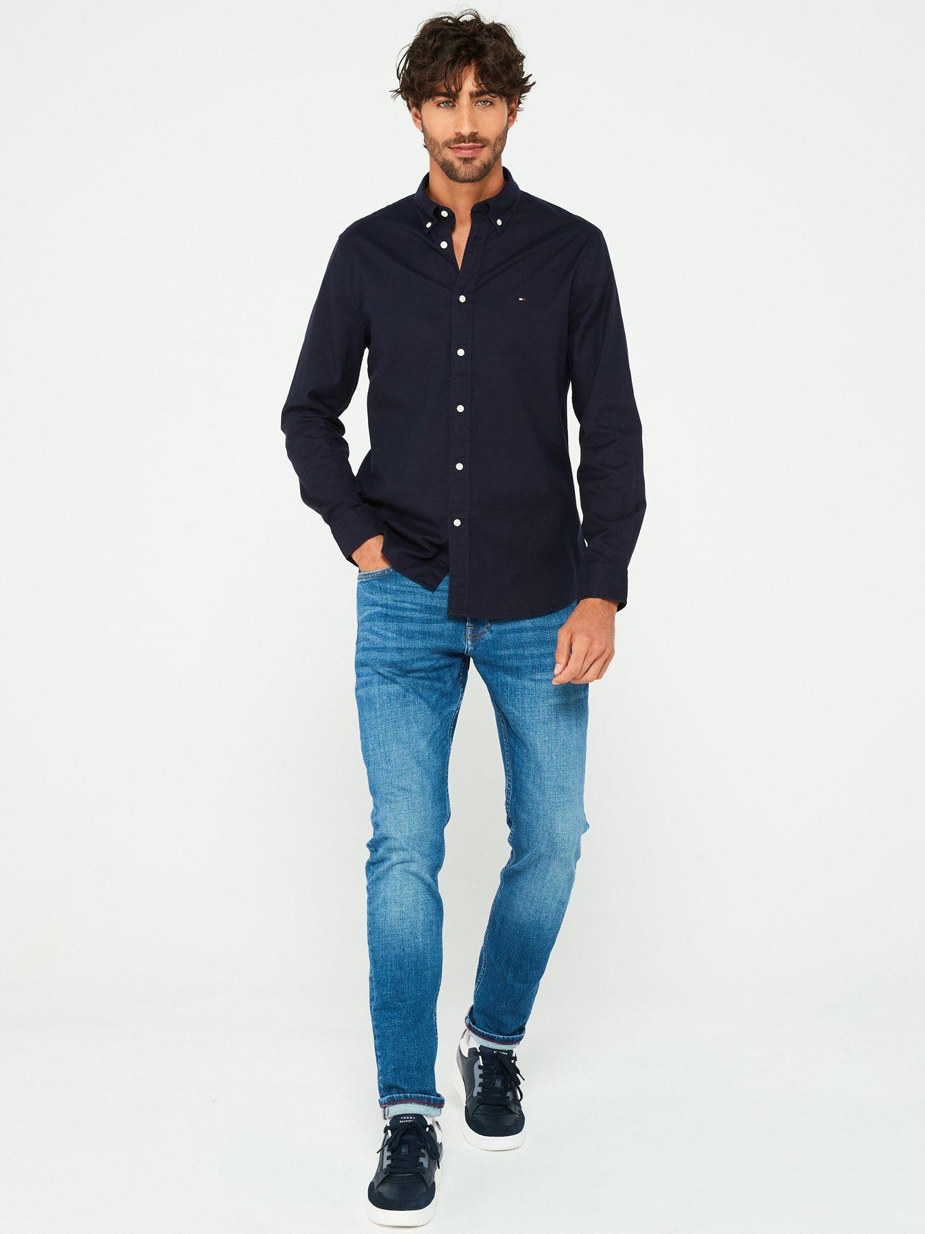 tommy-hilfiger-tommy-hilfiger-regular-fit-flex-brushed-cotton-shirt-navyback