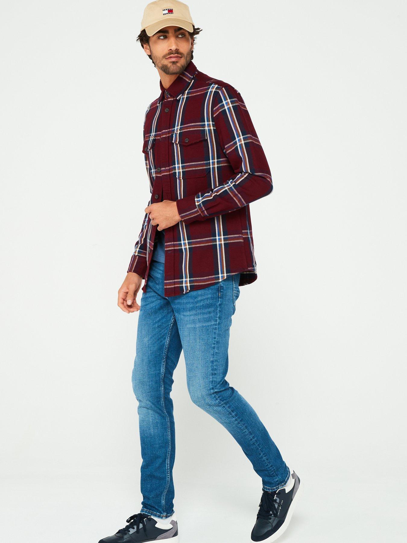 tommy-hilfiger-tommy-hilfiger-regular-fit-heavy-brushed-check-shirt-dark-redback