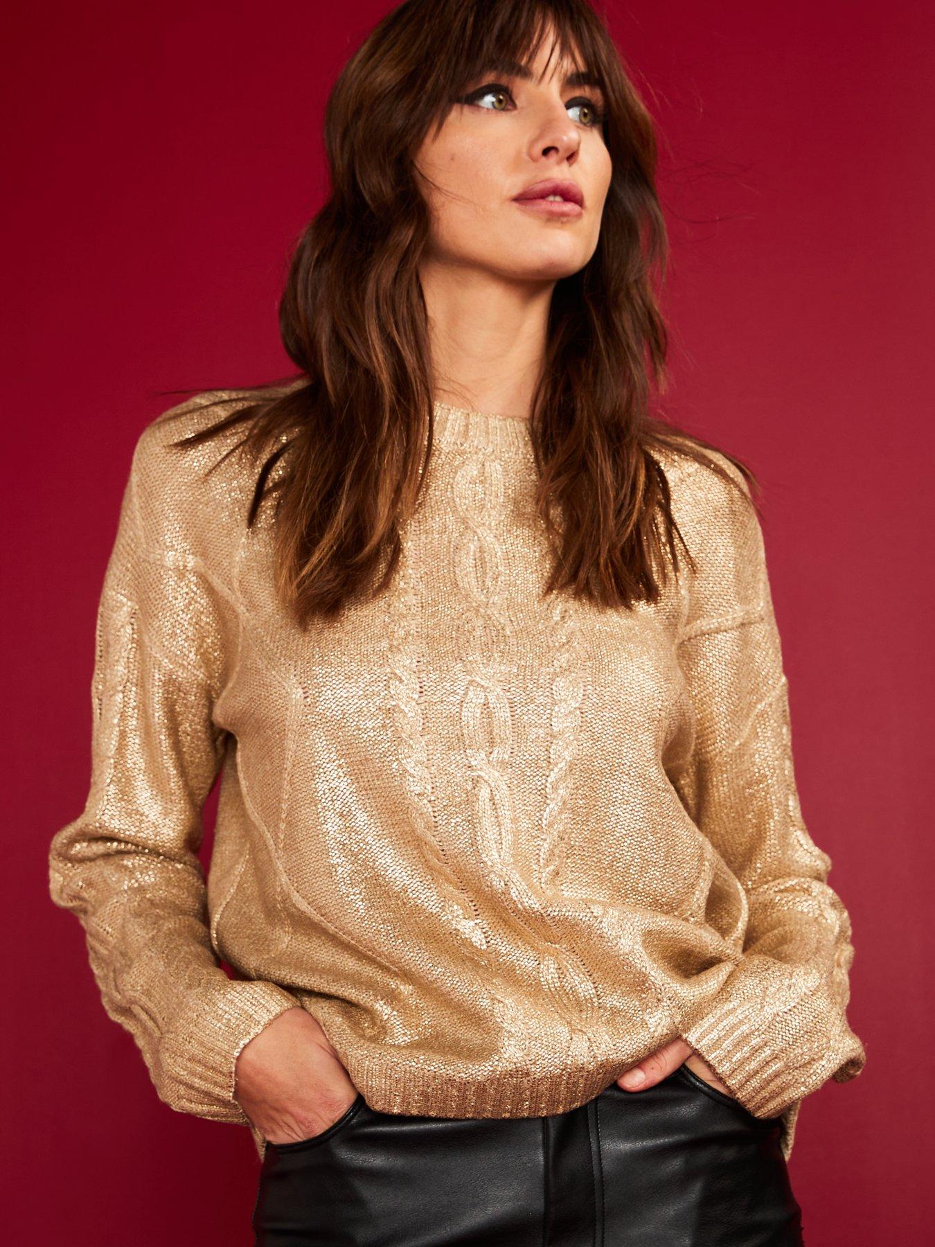 v-by-very-cable-knit-metallic-foiled-jumper-goldoutfit