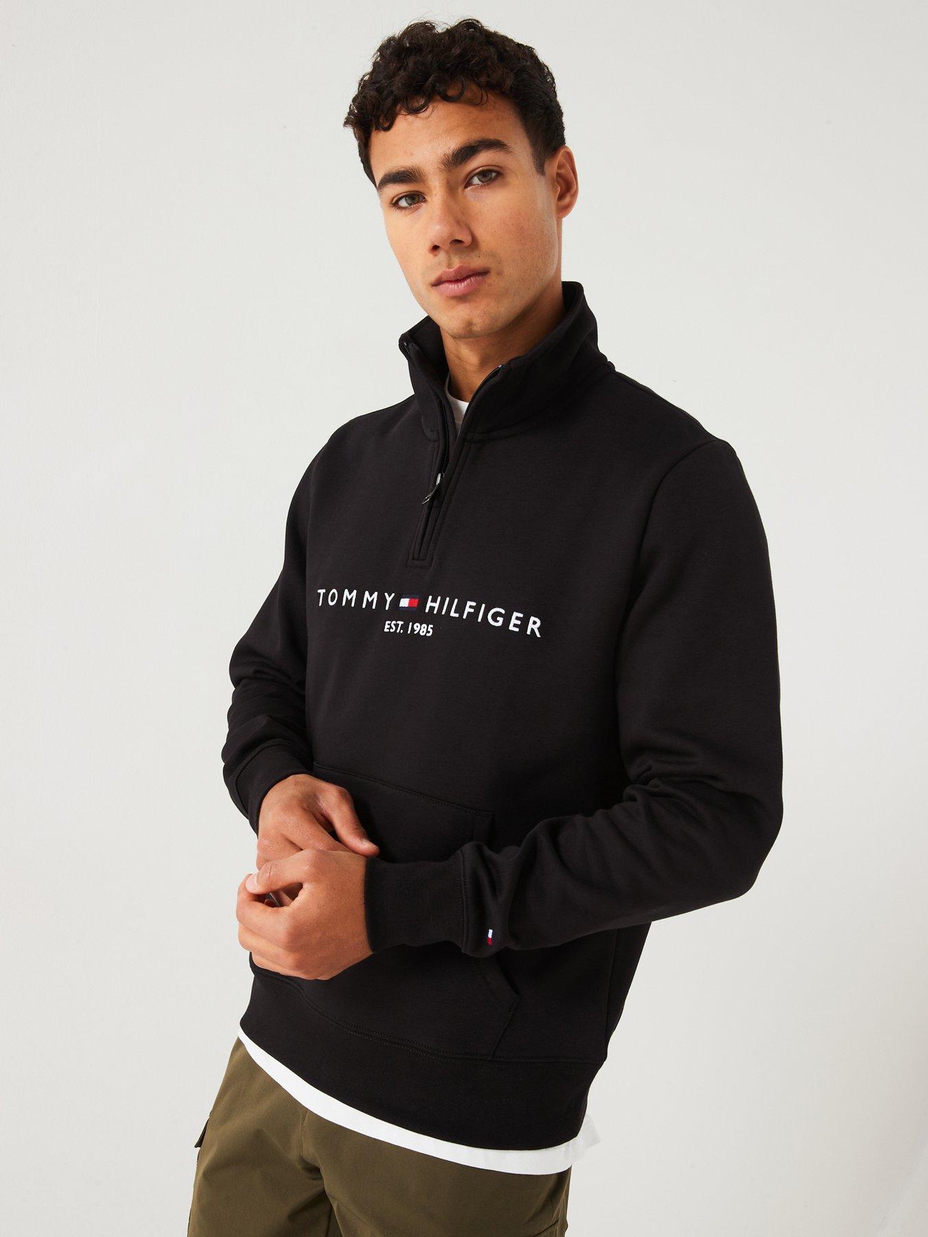 tommy-hilfiger-tommy-hilfiger-linear-logo-14-zip-sweat-black