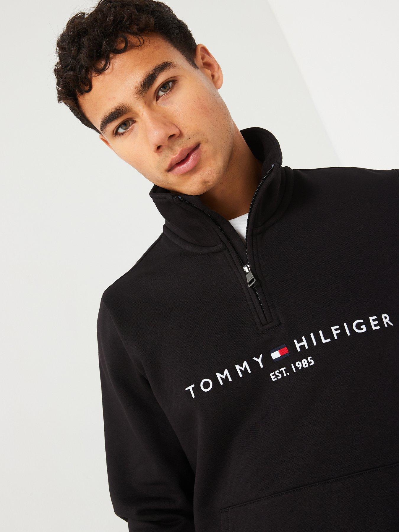 tommy-hilfiger-tommy-hilfiger-linear-logo-14-zip-sweat-blackoutfit