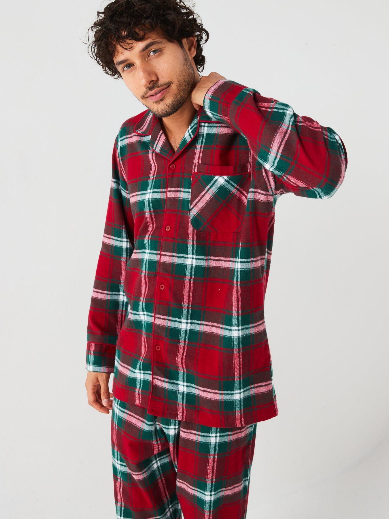 very-man-mens-family-christmas-pj-woven-check-revere-set-reddetail