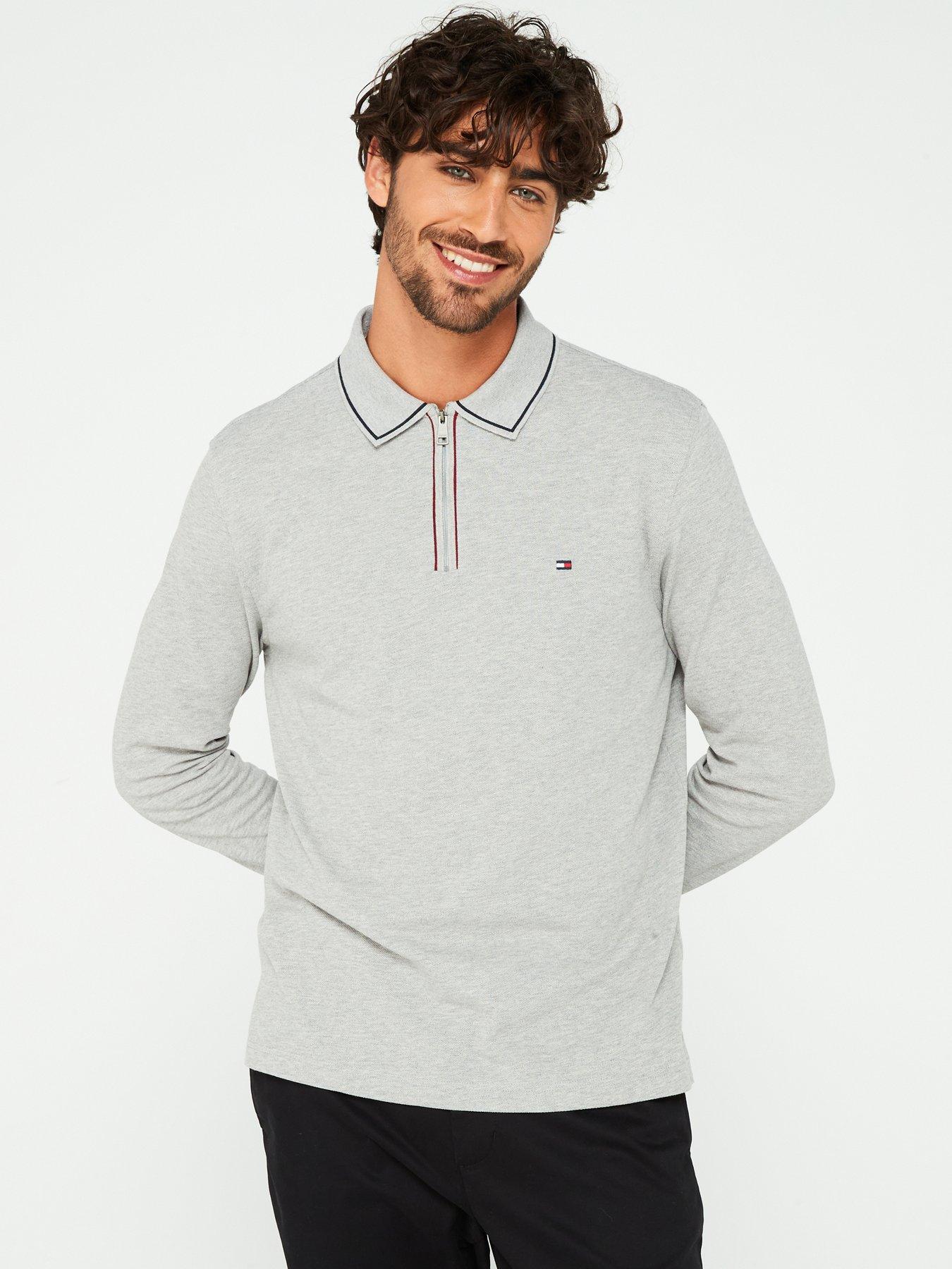 tommy-hilfiger-tommy-hilfiger-regular-fit-zip-long-sleeve-polo-shirt-light-grey