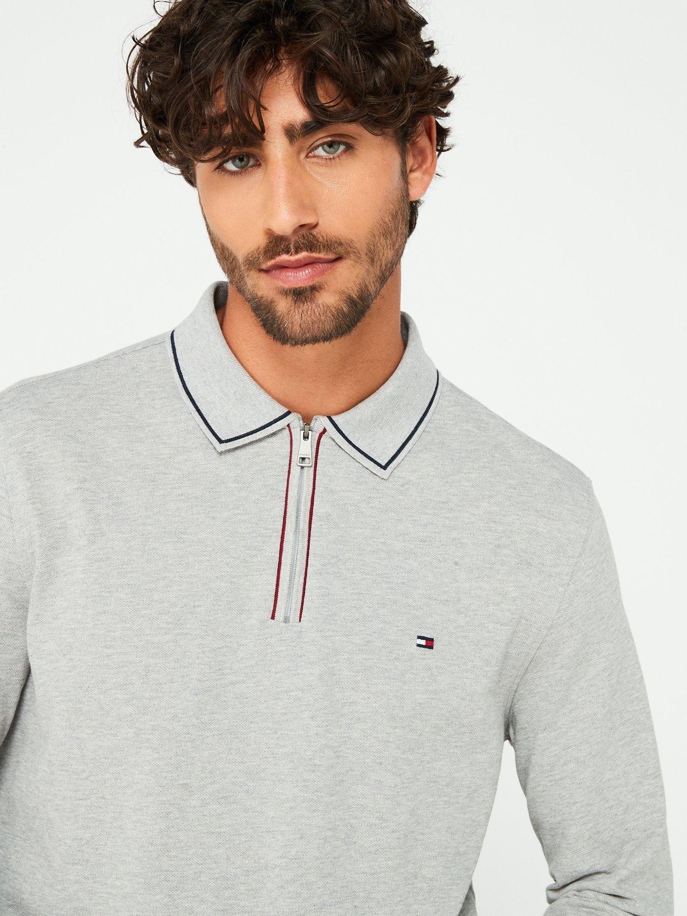 tommy-hilfiger-tommy-hilfiger-regular-fit-zip-long-sleeve-polo-shirt-light-greyoutfit