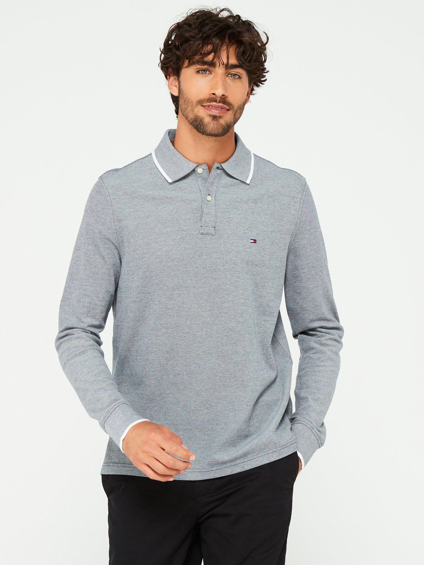 tommy-hilfiger-tommy-hilfiger-regular-fit-contrast-oxford-long-sleeve-polo-shirt-navy