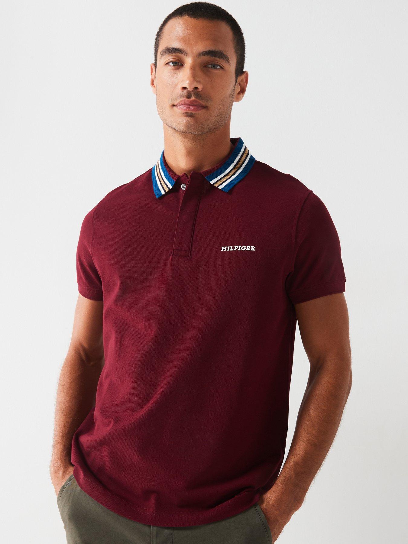 tommy-hilfiger-tommy-hilfiger-regular-fit-contrast-collar-polo-shirt-dark-red