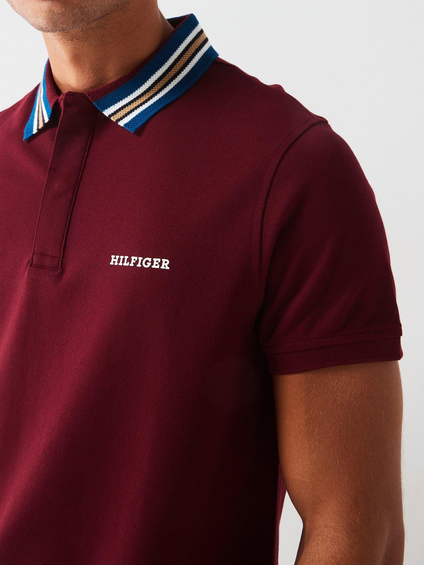 tommy-hilfiger-tommy-hilfiger-regular-fit-contrast-collar-polo-shirt-dark-redoutfit