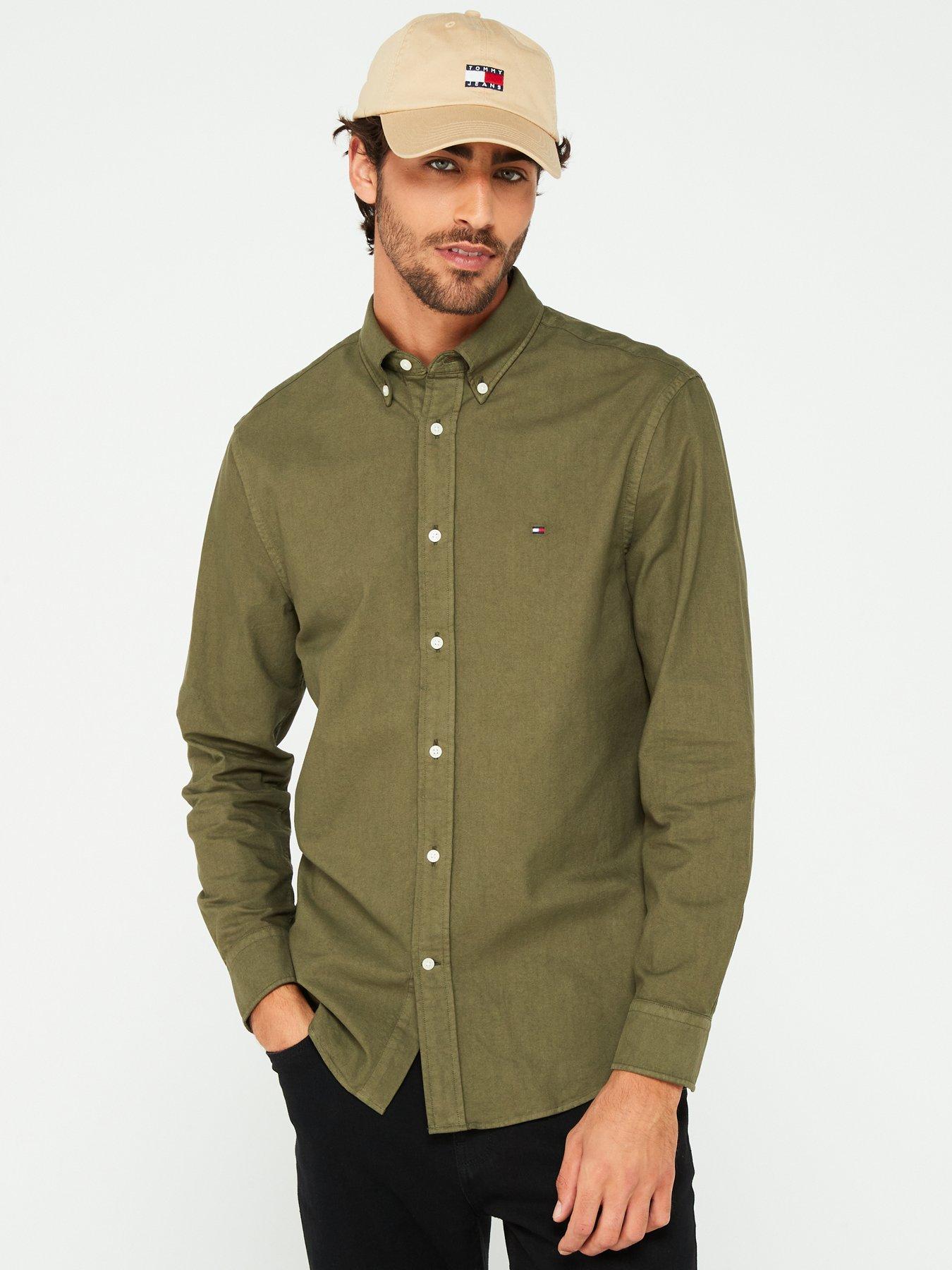 tommy-hilfiger-regular-fit-garment-dyed-oxford-shirt-dark-khaki