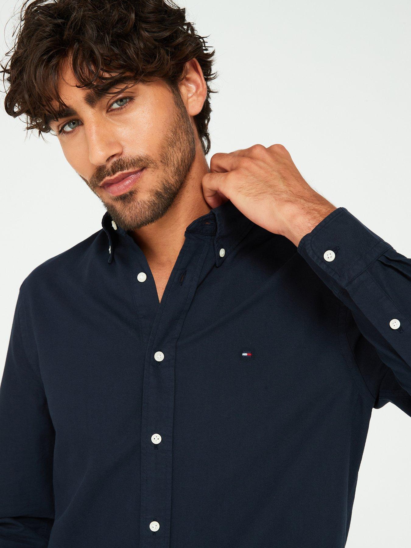 tommy-hilfiger-tommy-hilfiger-regular-fit-garment-dyed-oxford-shirt-navyoutfit