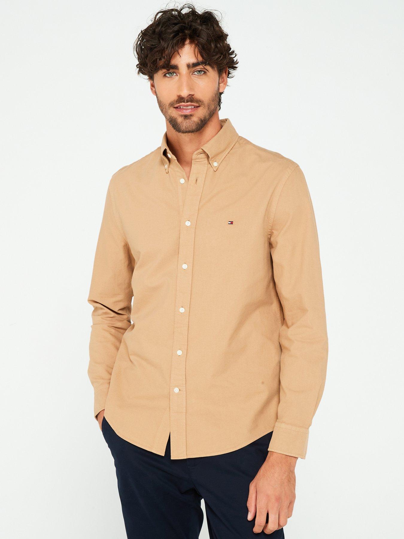 tommy-hilfiger-regular-fit-garment-dyed-oxford-shirt-light-brown