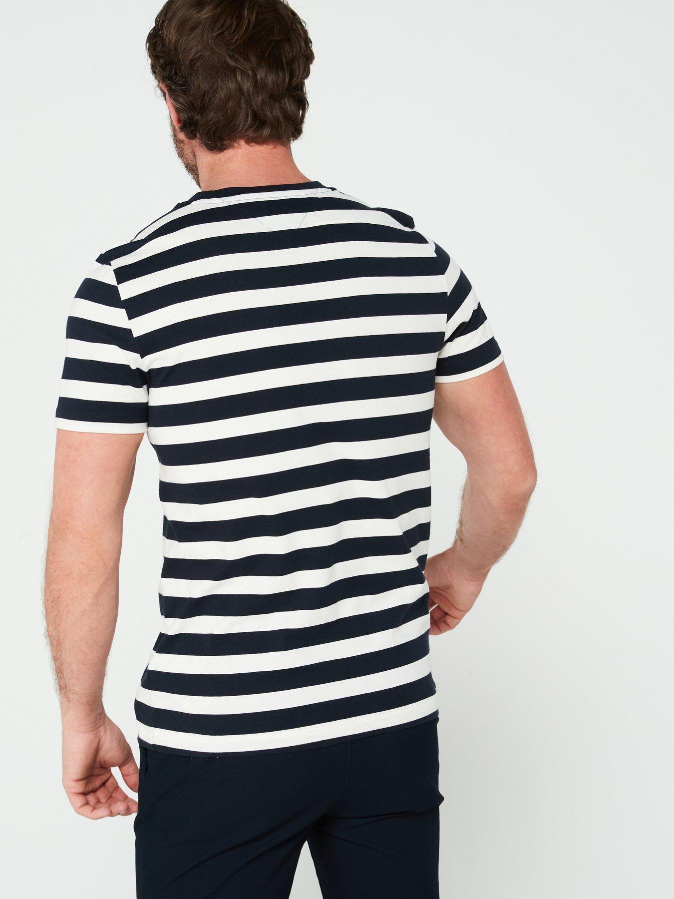 tommy-hilfiger-tommy-hilfiger-linear-chest-logo-stripe-t-shirt-navystillFront