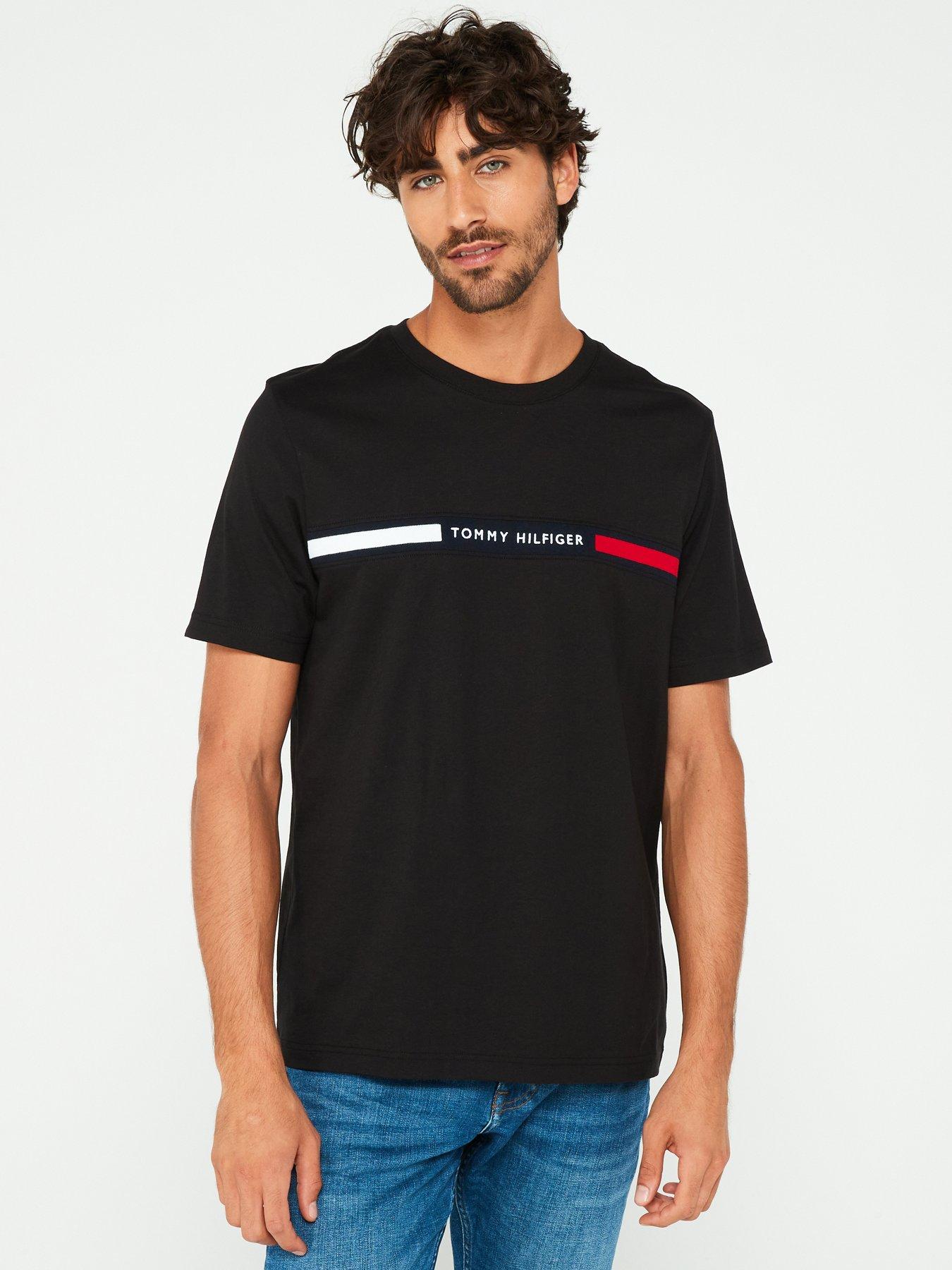 tommy-hilfiger-tommy-hilfger-embroided-chest-flag-stripe-t-shirt-black