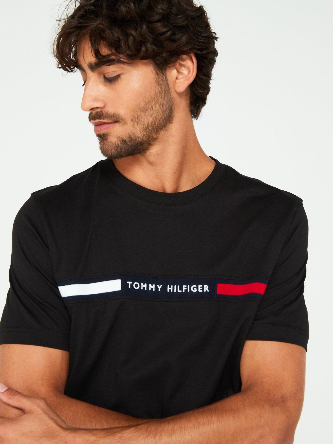 tommy-hilfiger-tommy-hilfger-embroided-chest-flag-stripe-t-shirt-blackoutfit