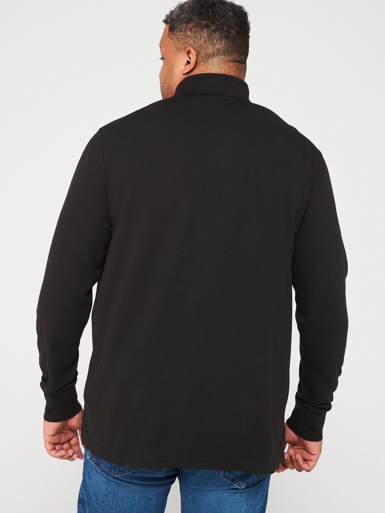 tommy-hilfiger-tommy-hilfiger-big-amp-tall-1985-regular-fit-long-sleeve-polo-shirt-blackstillFront