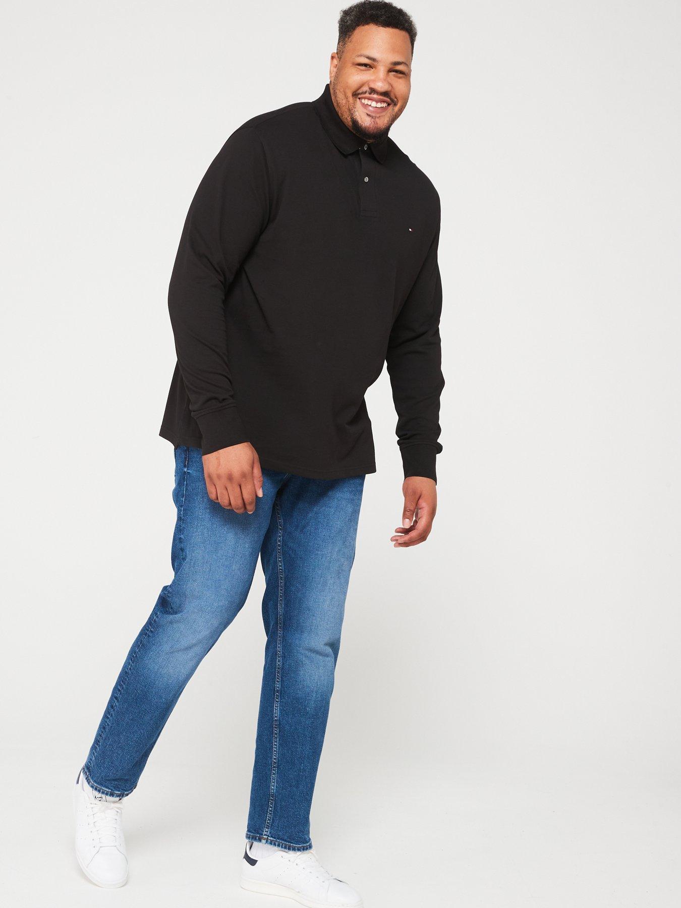 tommy-hilfiger-tommy-hilfiger-big-amp-tall-1985-regular-fit-long-sleeve-polo-shirt-blackback